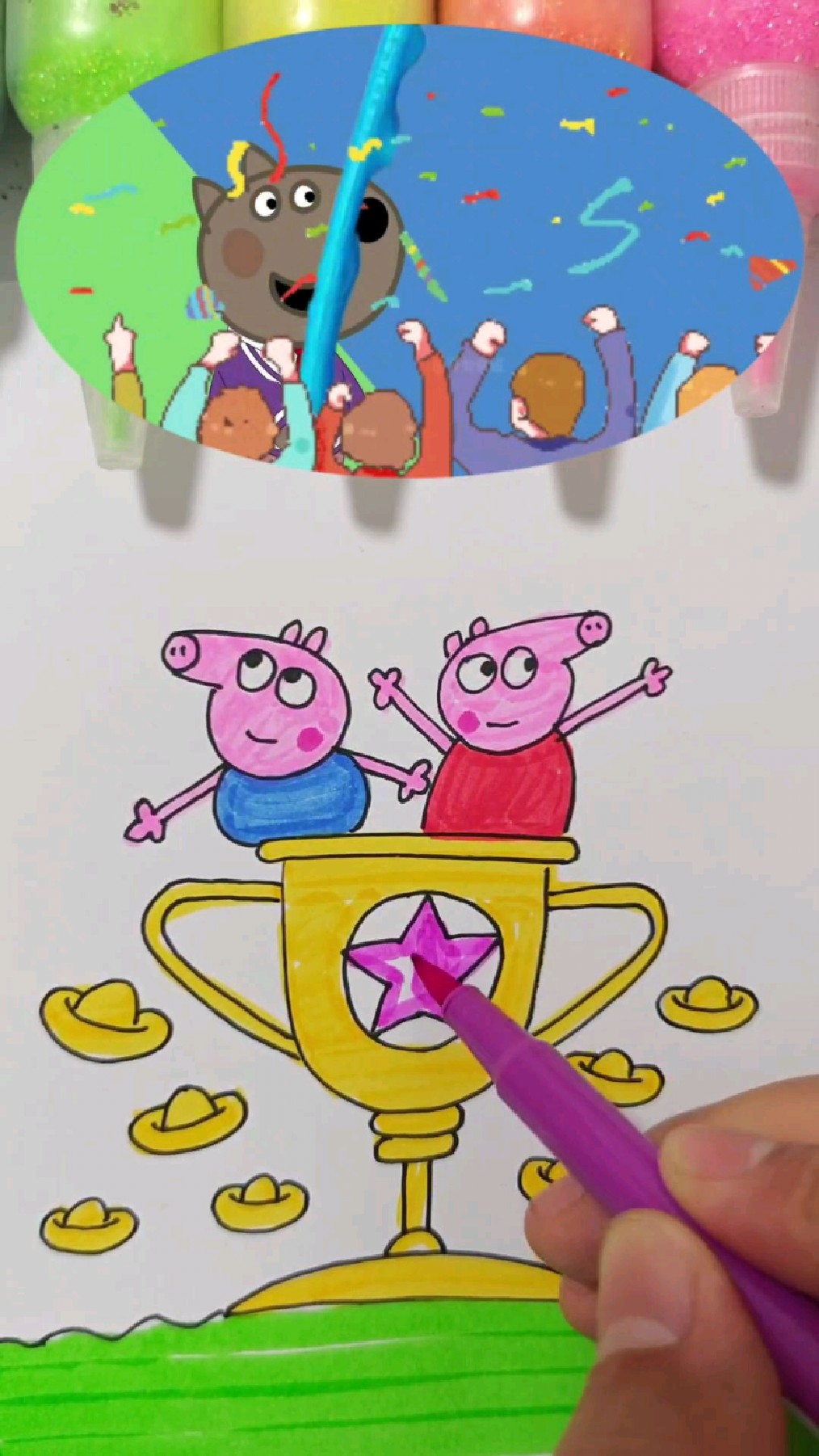 小猪佩奇和乔治手绘