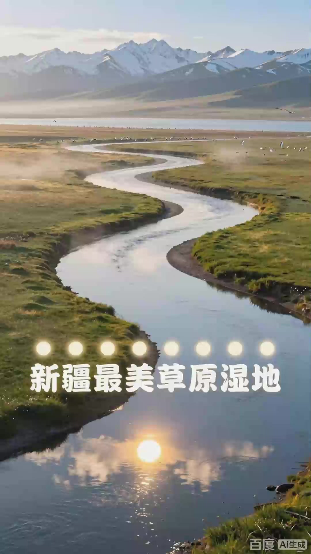 巴音布鲁克草原九曲十八弯,天鹅湖湿地仙境,新疆最美草原湿地。