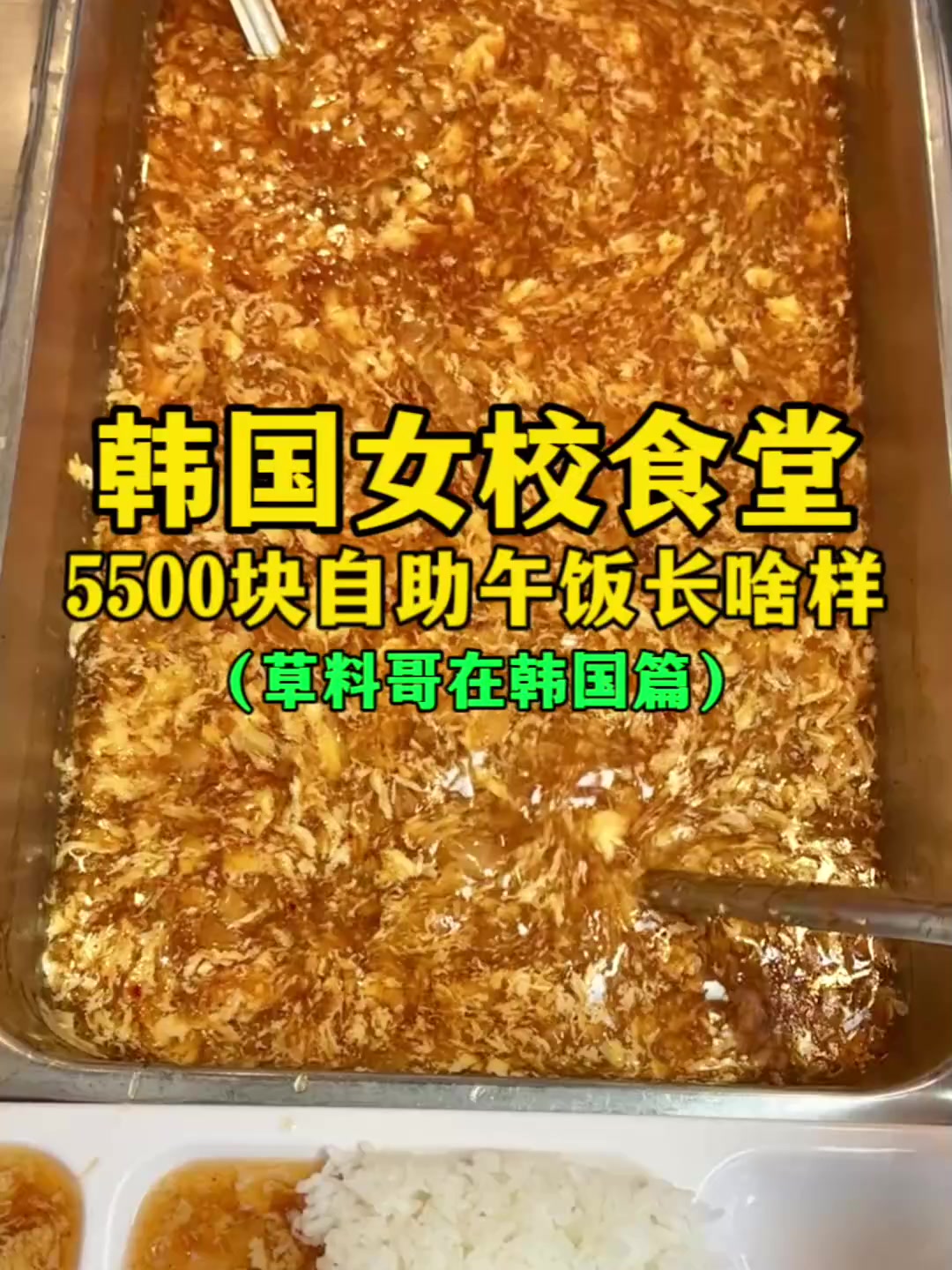 韩国女校食堂5500元自助餐,姐带你看20种菜品有多丰盛,学生党直呼太值了!