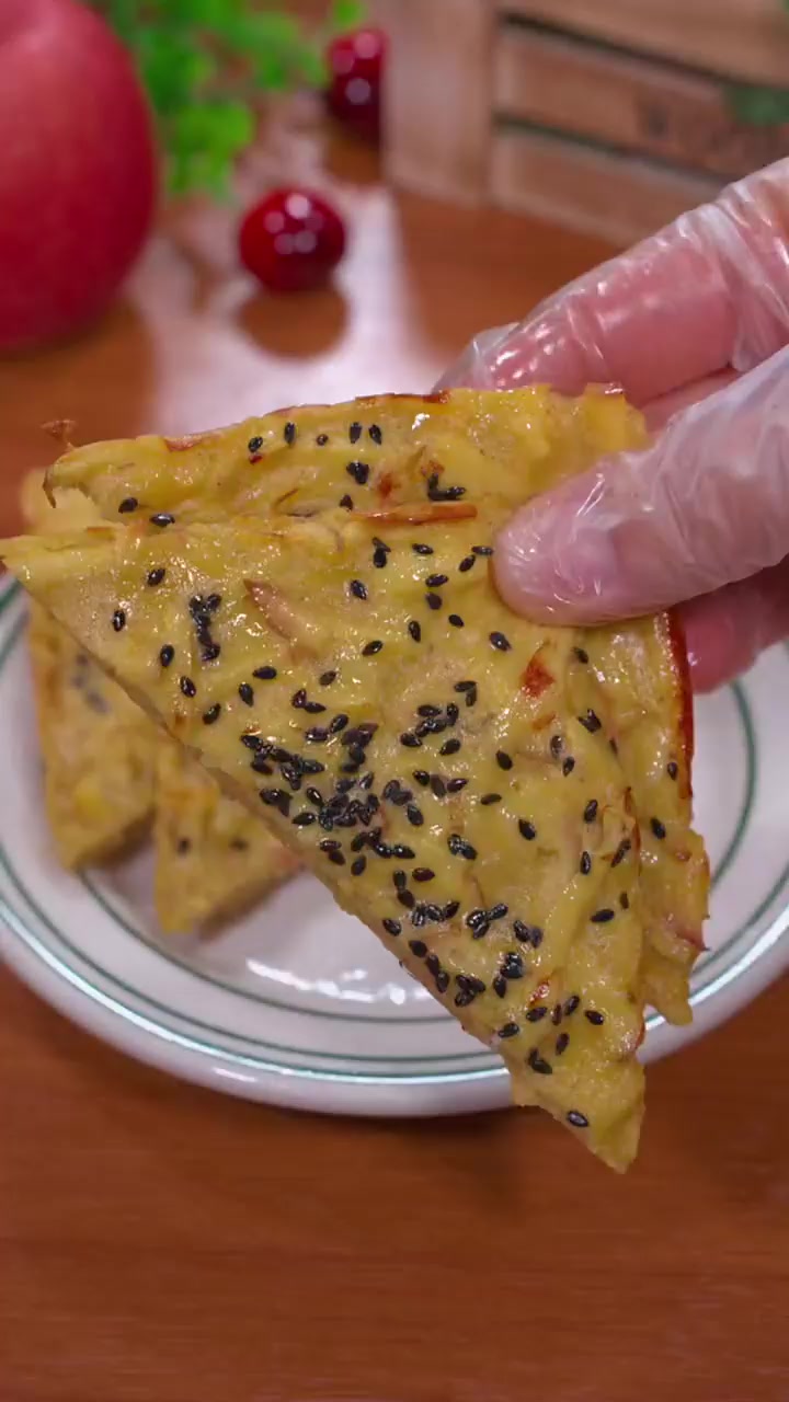 家里剩的苹果不要扔，做成早餐饼，营养又美味！