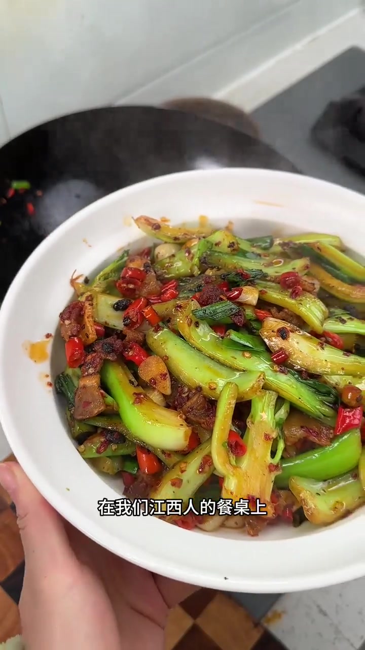江西秘制青菜梗香辣开胃3碗米饭不够吃!