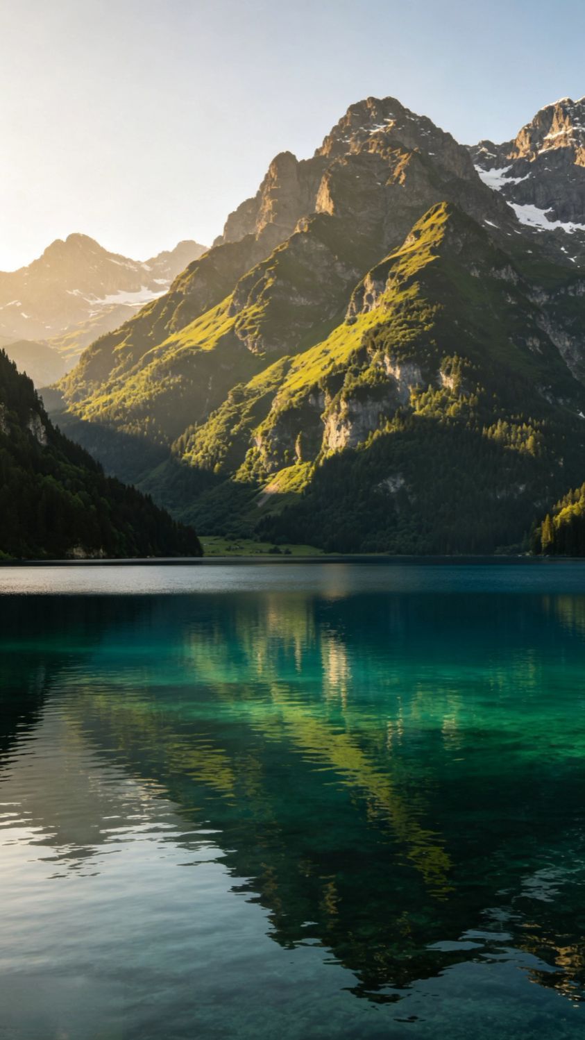 湖光山色皆温柔 #治愈壁纸 #山水风景 #氛围感壁纸 #高清壁纸