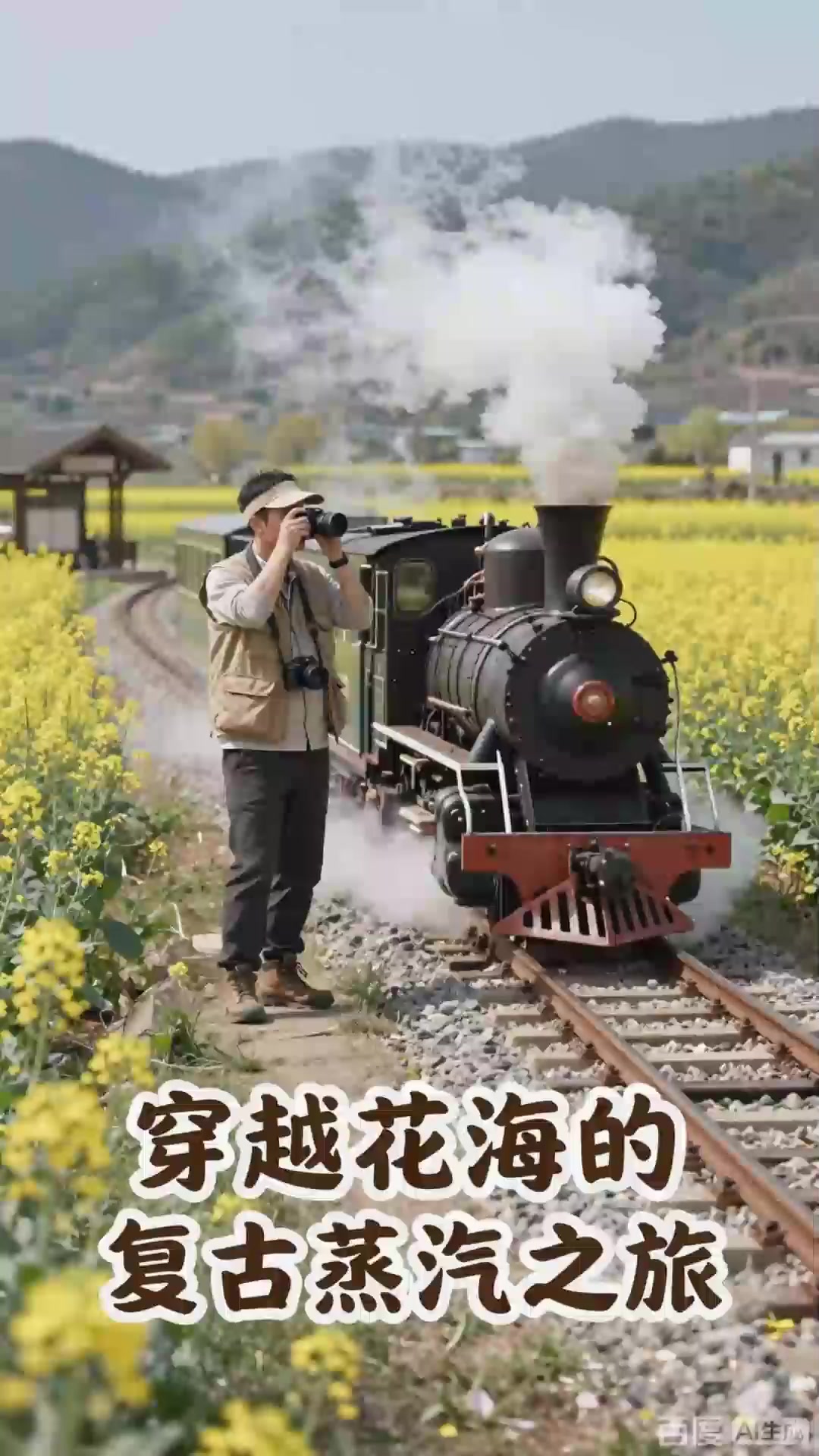 旅游：四川乐山嘉阳小火车，世界唯一运营蒸汽窄轨，穿越花海复古