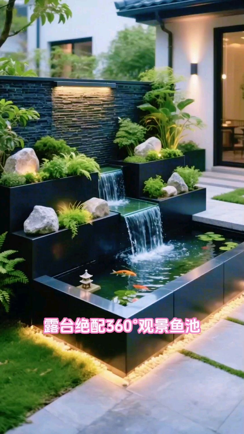 露台绝配360°观景鱼池!无论从室内眺望还