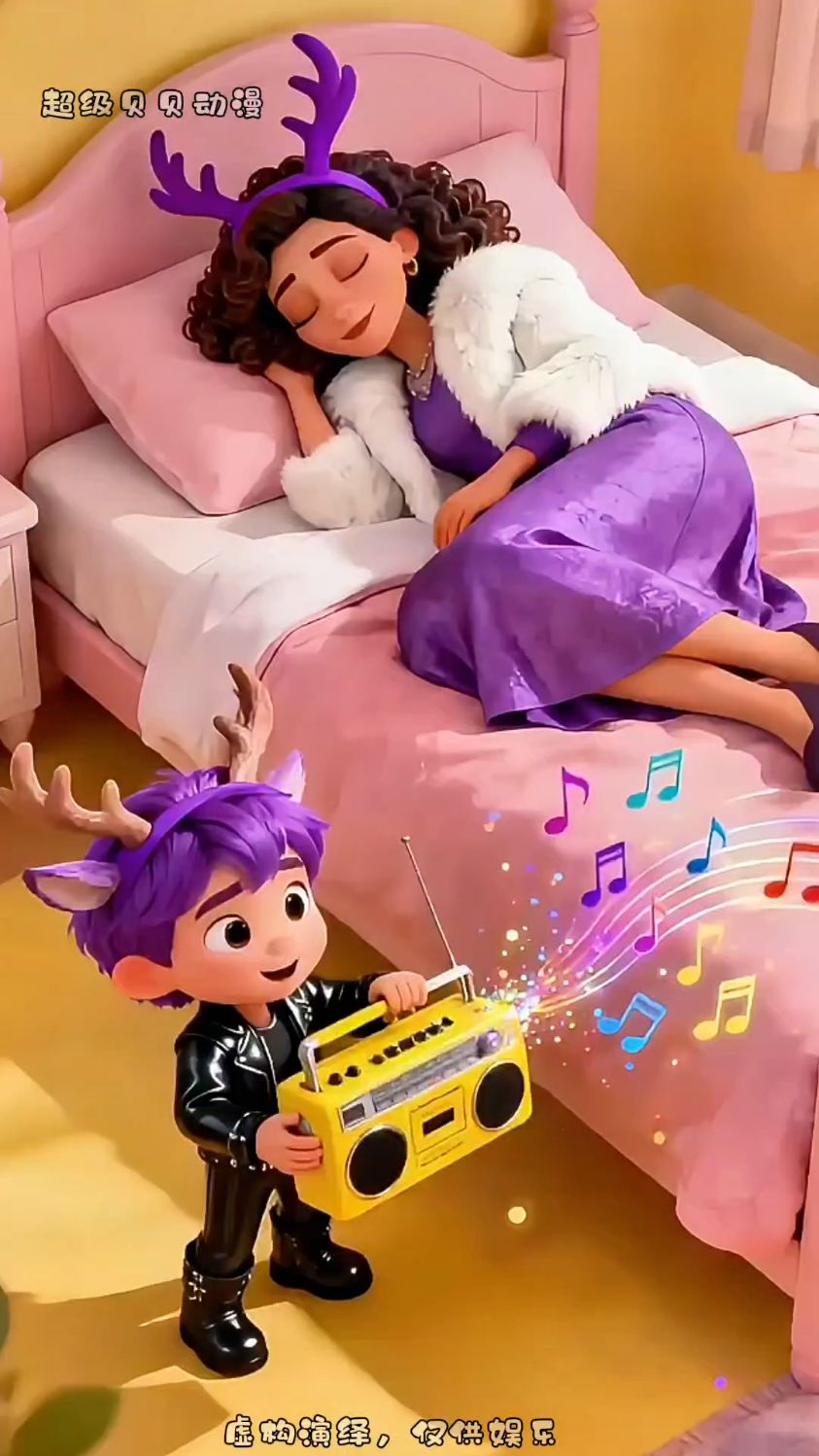 宝宝玩闹发出很大的声音,影响妈妈休息,妈妈现场教学#二次元动漫