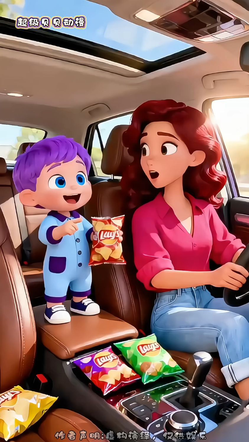 小宝想吃薯片，最后终于“得逞”#动画动漫 #儿童动画 #少儿动画片