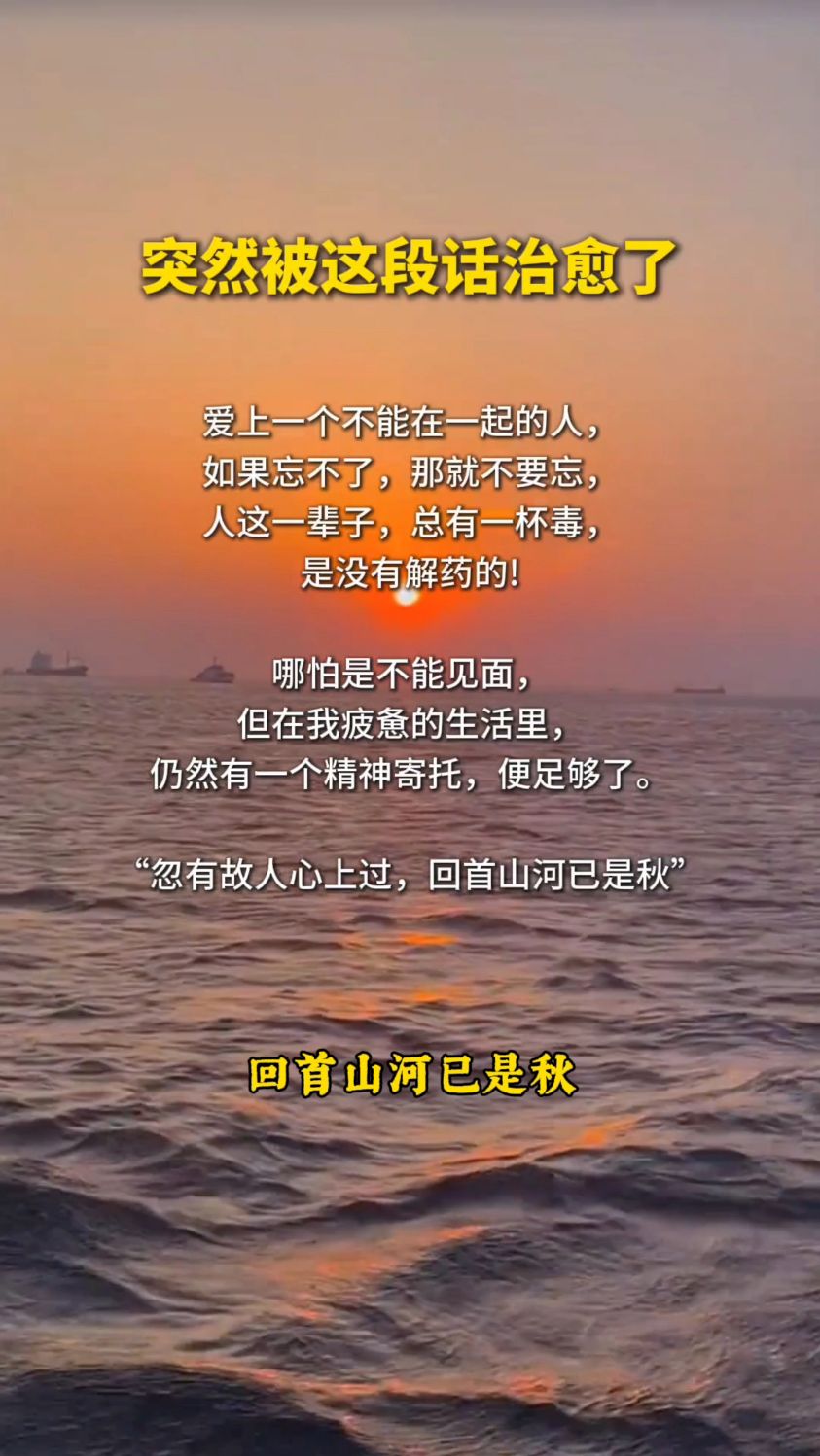 很治愈的一段话!#诗词文学#情感#人生感悟#风景
