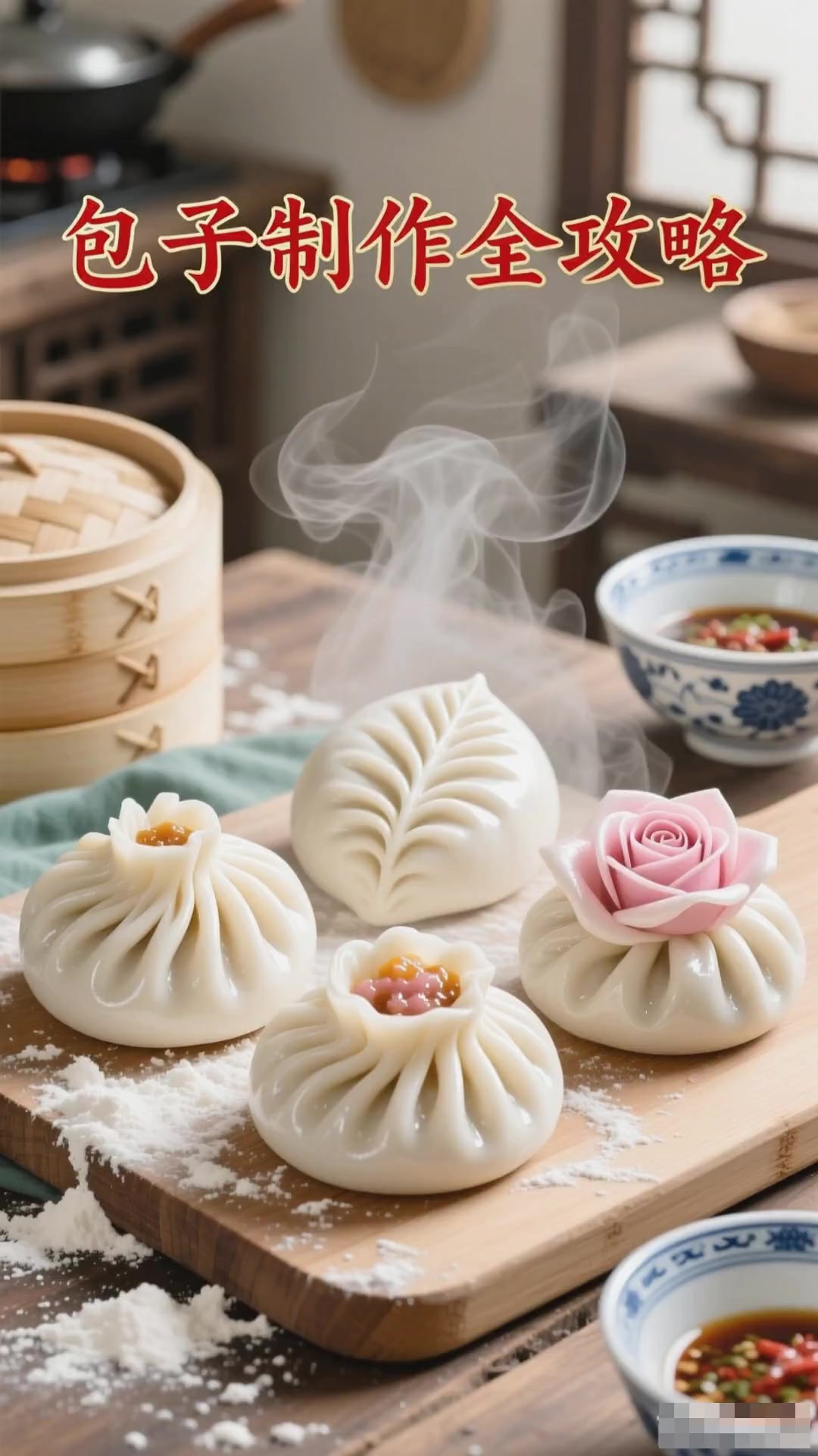 学会这些包子制作技巧，在家轻松做出形态各异的美味包子