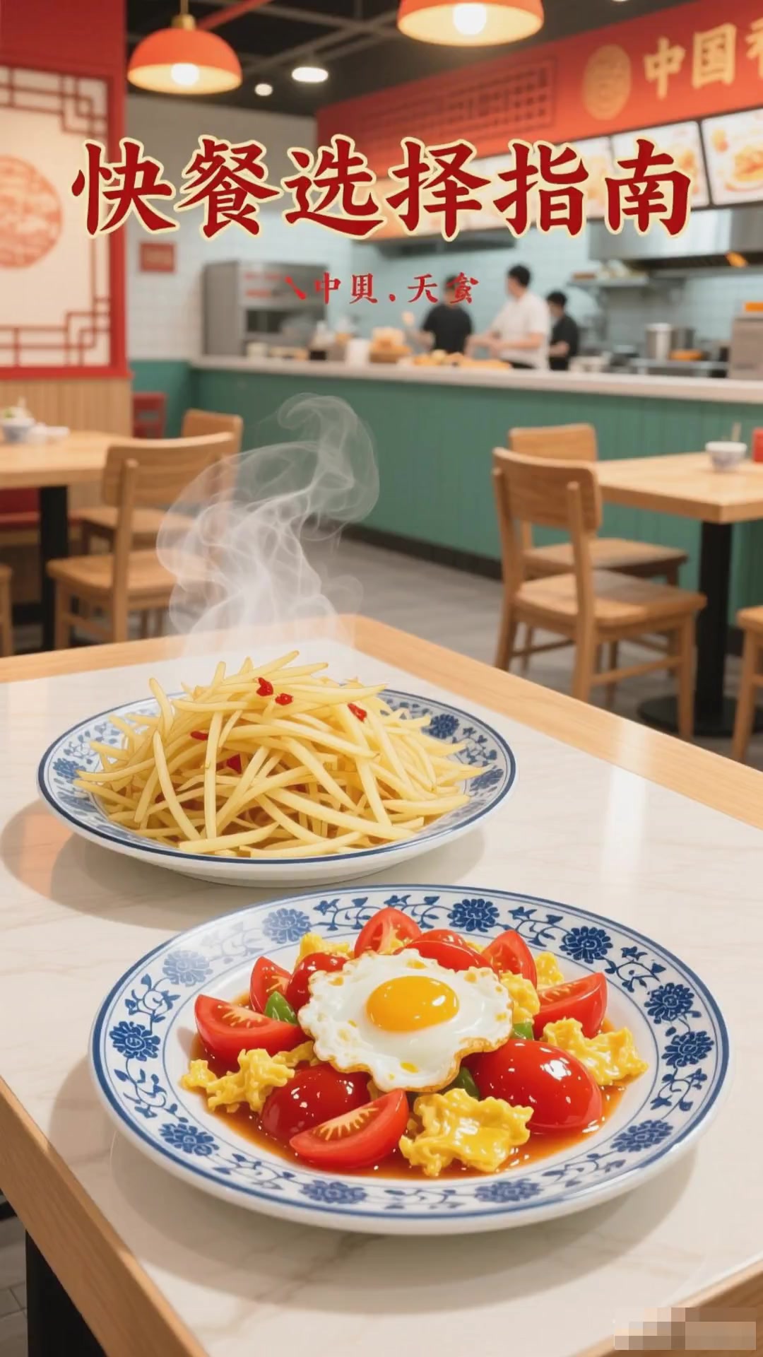 选择快餐时要考虑的菜品：土豆丝与番茄炒鸡蛋，你爱吃哪个？