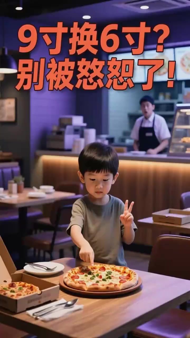 9 寸披萨换俩 6 寸?男孩算平方揭穿,律师说商家