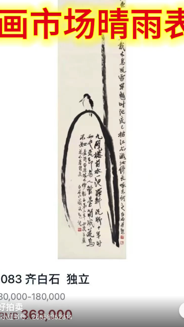 齐白石作品成交价格一览