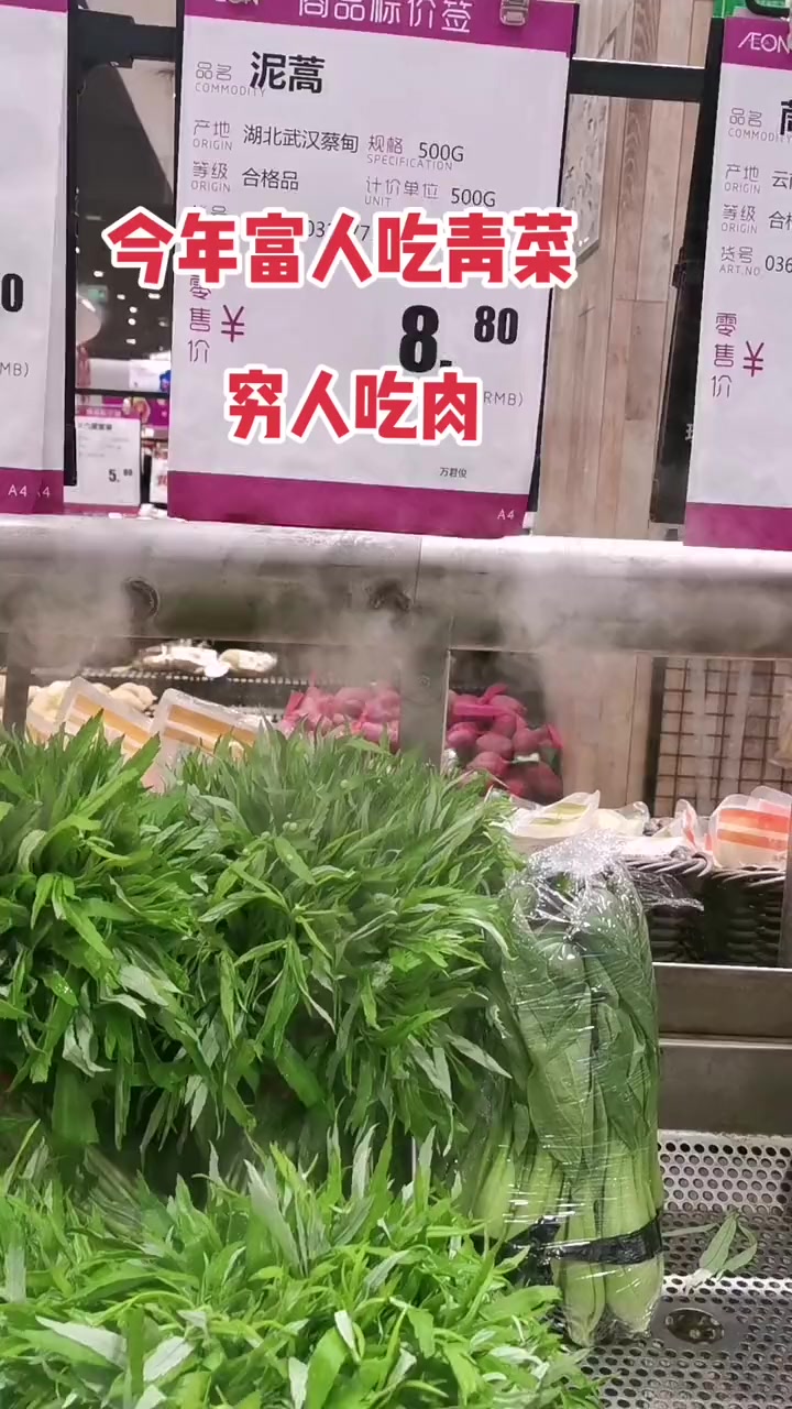 去年吃不起肉，今年吃不起青菜，茼蒿、菠菜这辈子都没有想到有翻