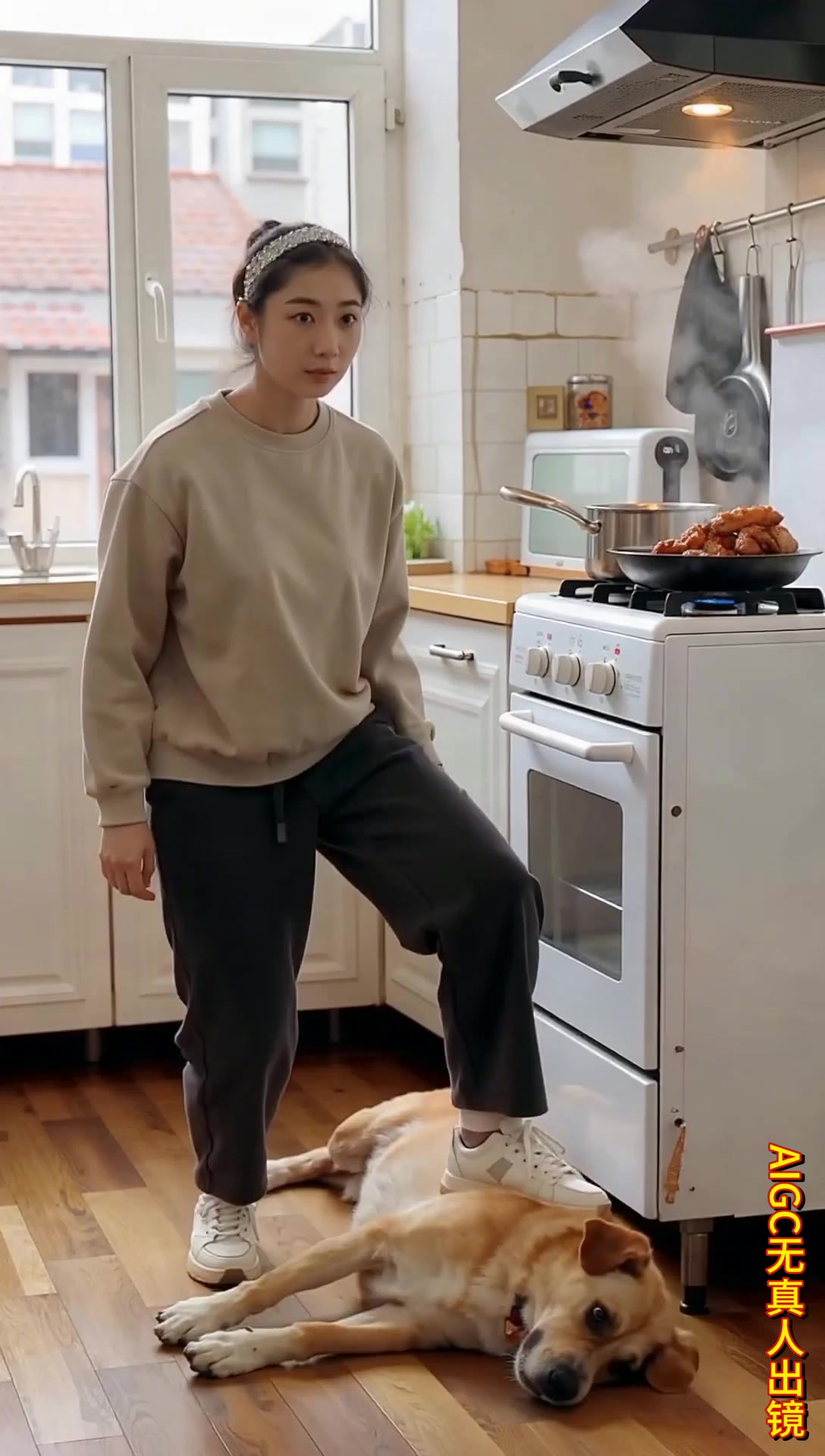 踩狗背偷鸡翅，反手喂给大黄，这家庭地位太真实了