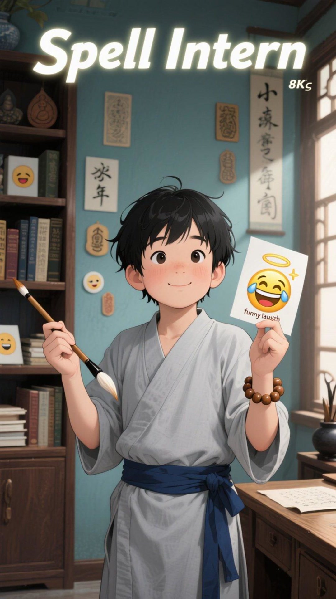 道士学徒学做驱鬼符,结果做出了搞笑的表情包贴纸