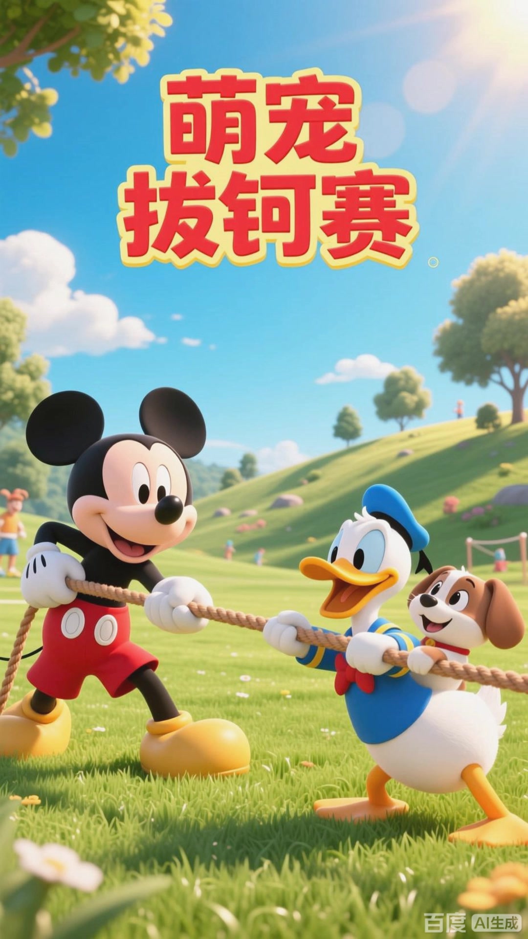 米老鼠唐老鸭：宠物拔河赛的实力悬殊
