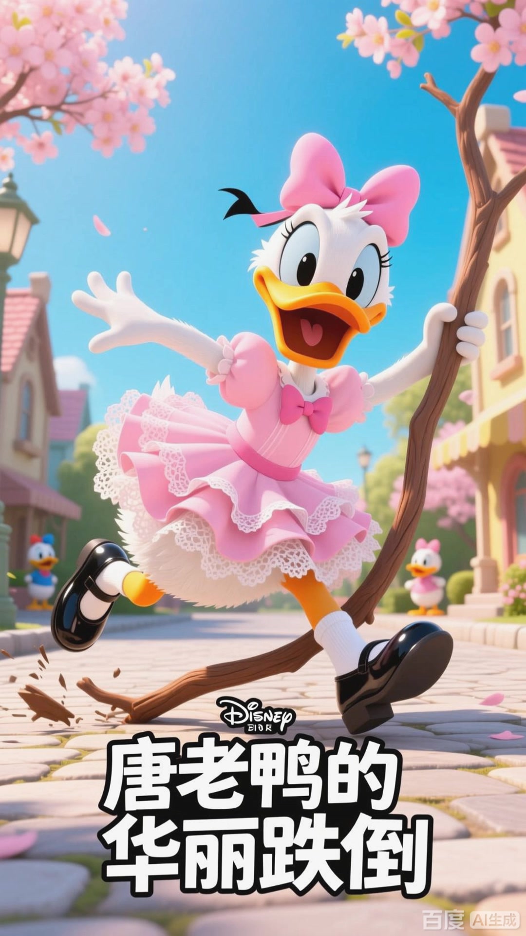 唐老鸭的洛丽塔穿搭，走路被绊倒