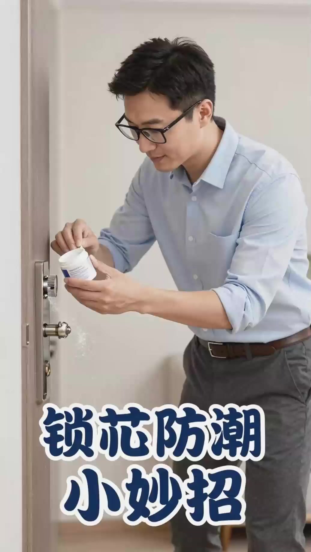 防盗门锁芯进潮气？少量滑石粉倒入，开锁顺畅防锈！ (2)