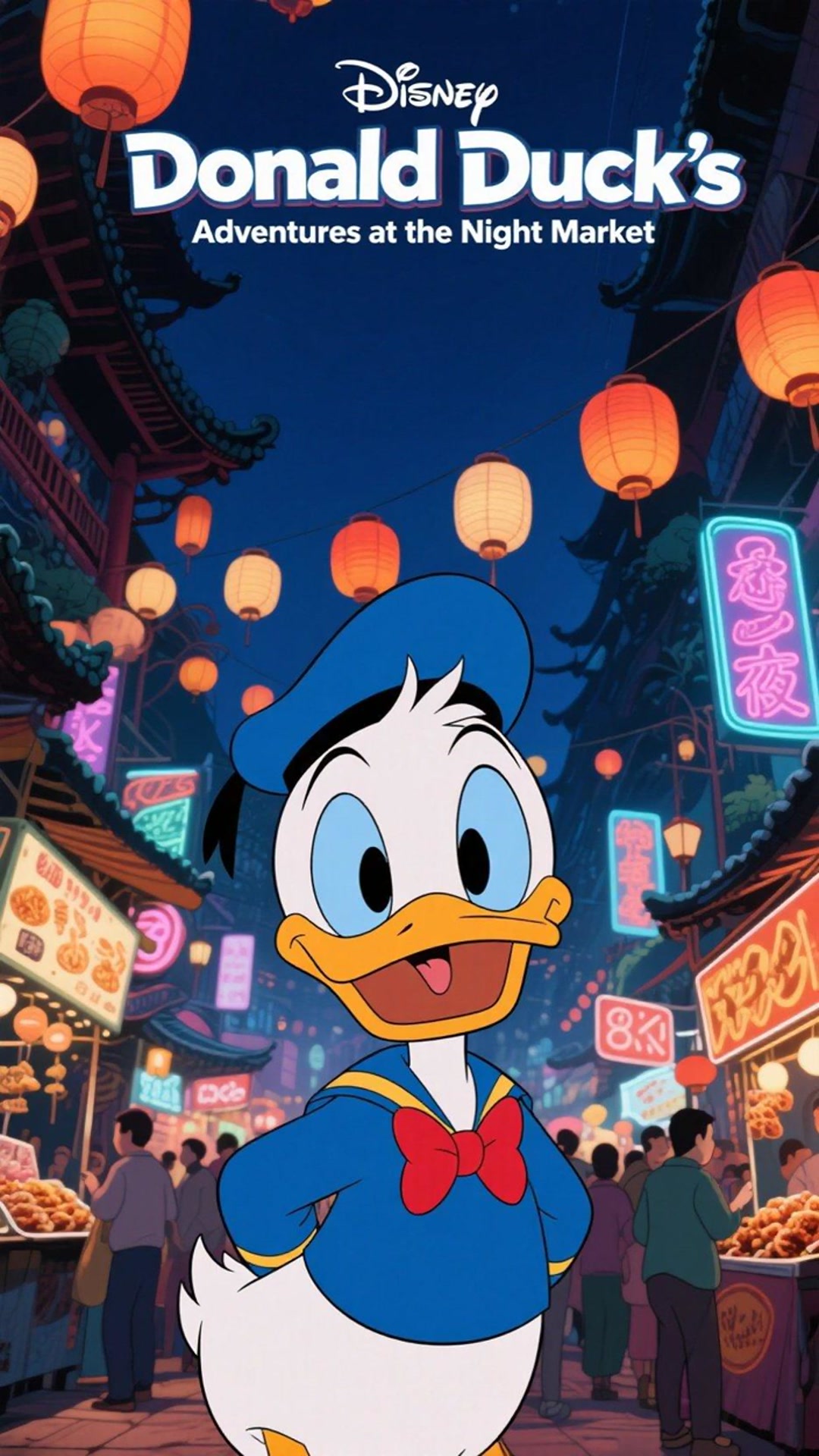 唐老鸭逛夜市学买炒冰把炒冰洒在自己的衣服上记