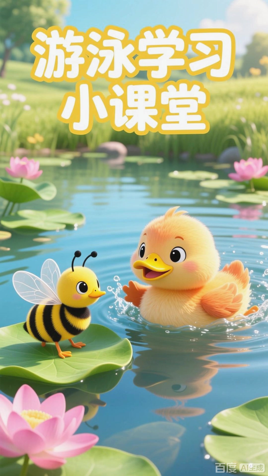 小蜜蜂和小鸭子的游泳学习小课堂
