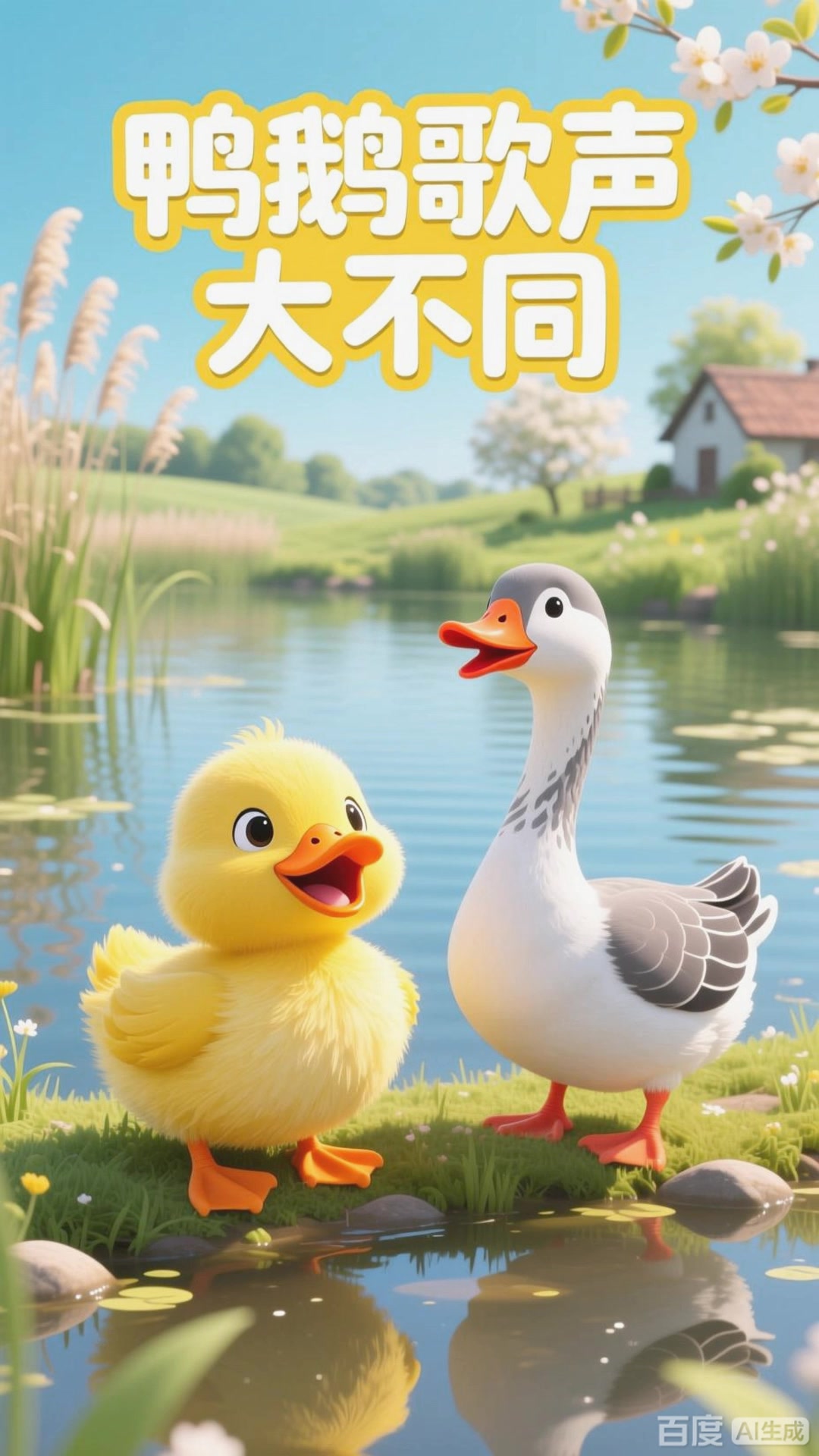 儿童故事:小鸭子和小鹅的歌唱约定