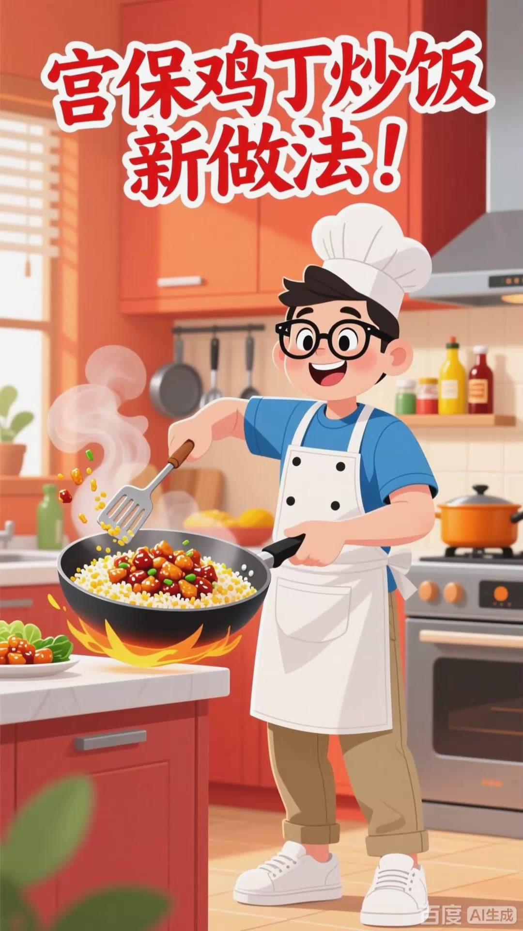 宫保鸡丁炒饭:创新主食,酸甜麻辣粒粒分明