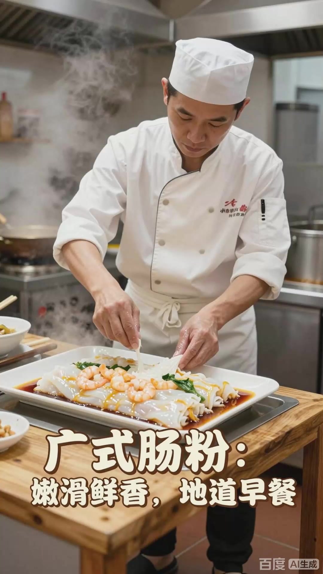 广东肠粉：米浆蒸制，嫩滑爽口广式早餐