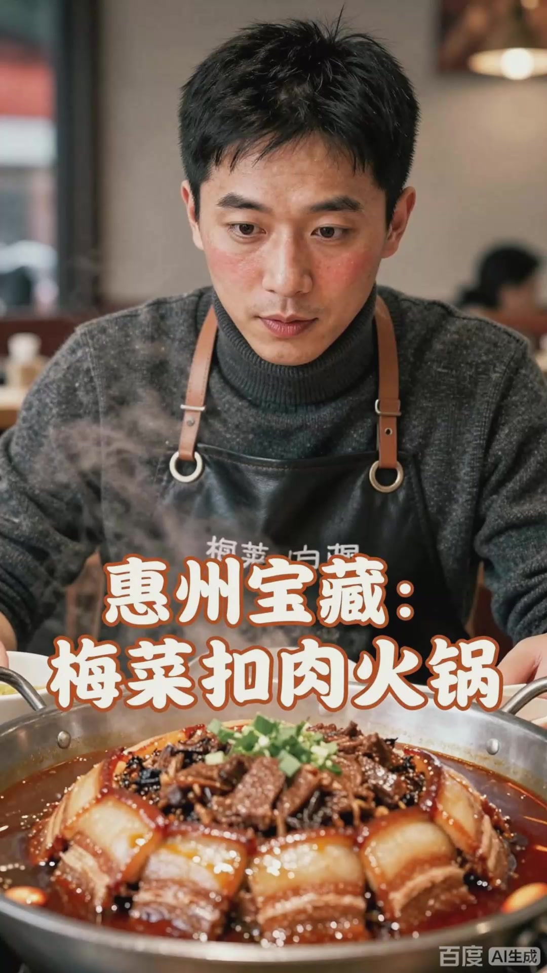 惠州梅菜扣肉火锅：扣肉软糯，清汤锅底惠州特色