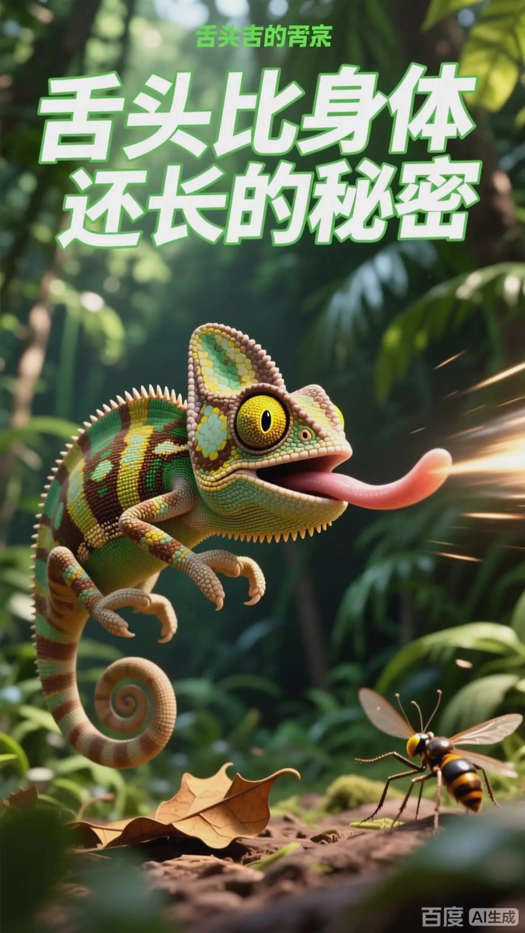 秒懂百科：变色龙舌头比身体长