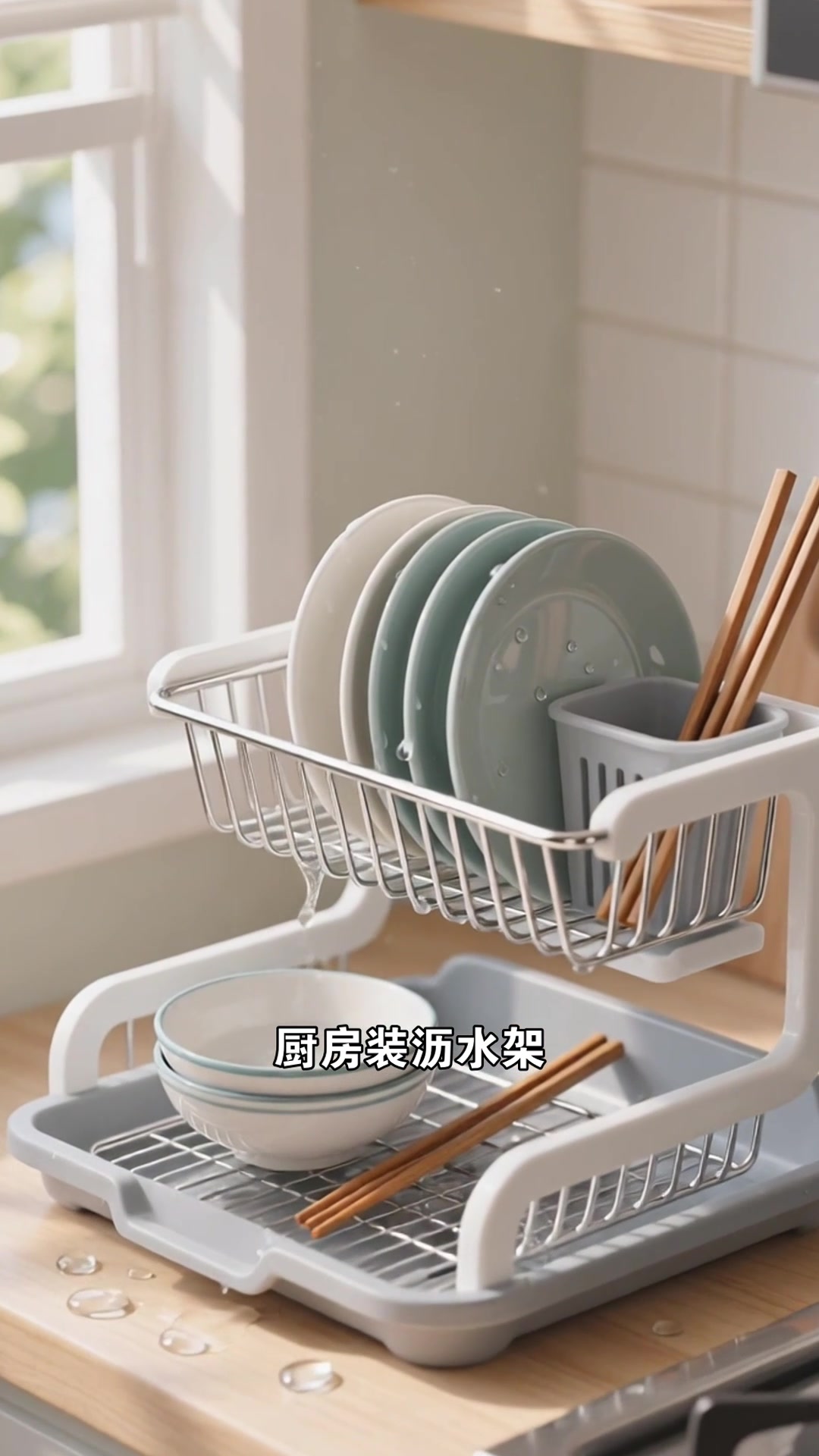 厨房装沥水架，碗筷沥干更卫生。