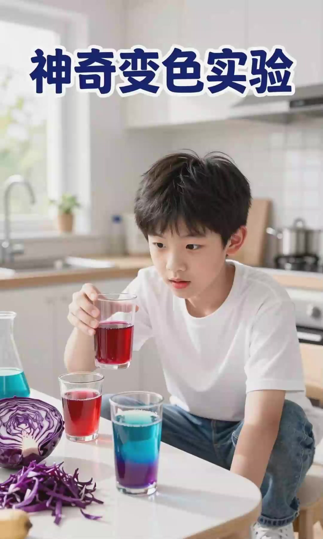 自制简易酸碱测试：紫甘蓝汁测试！