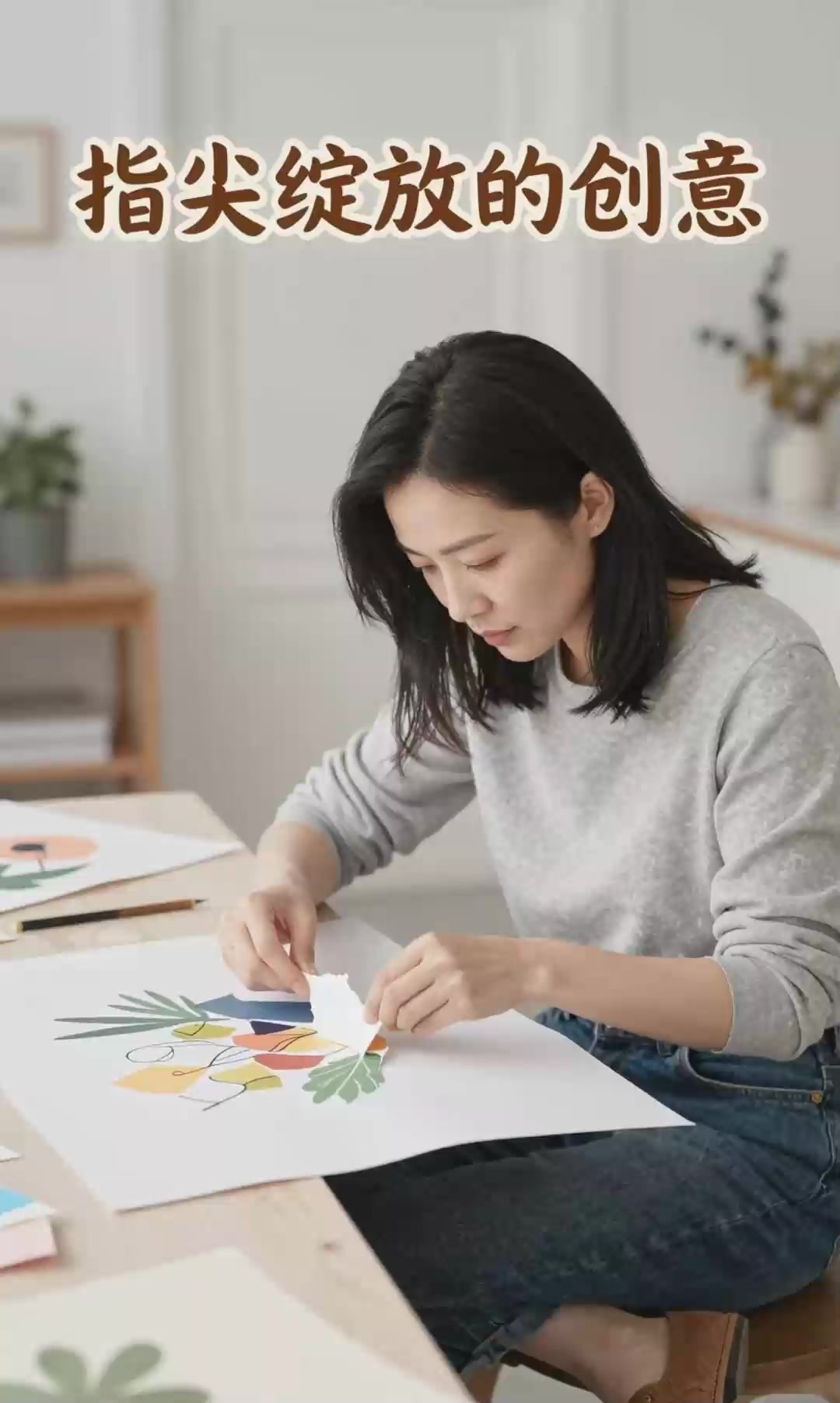 撕纸画，用手撕纸粘贴成画！