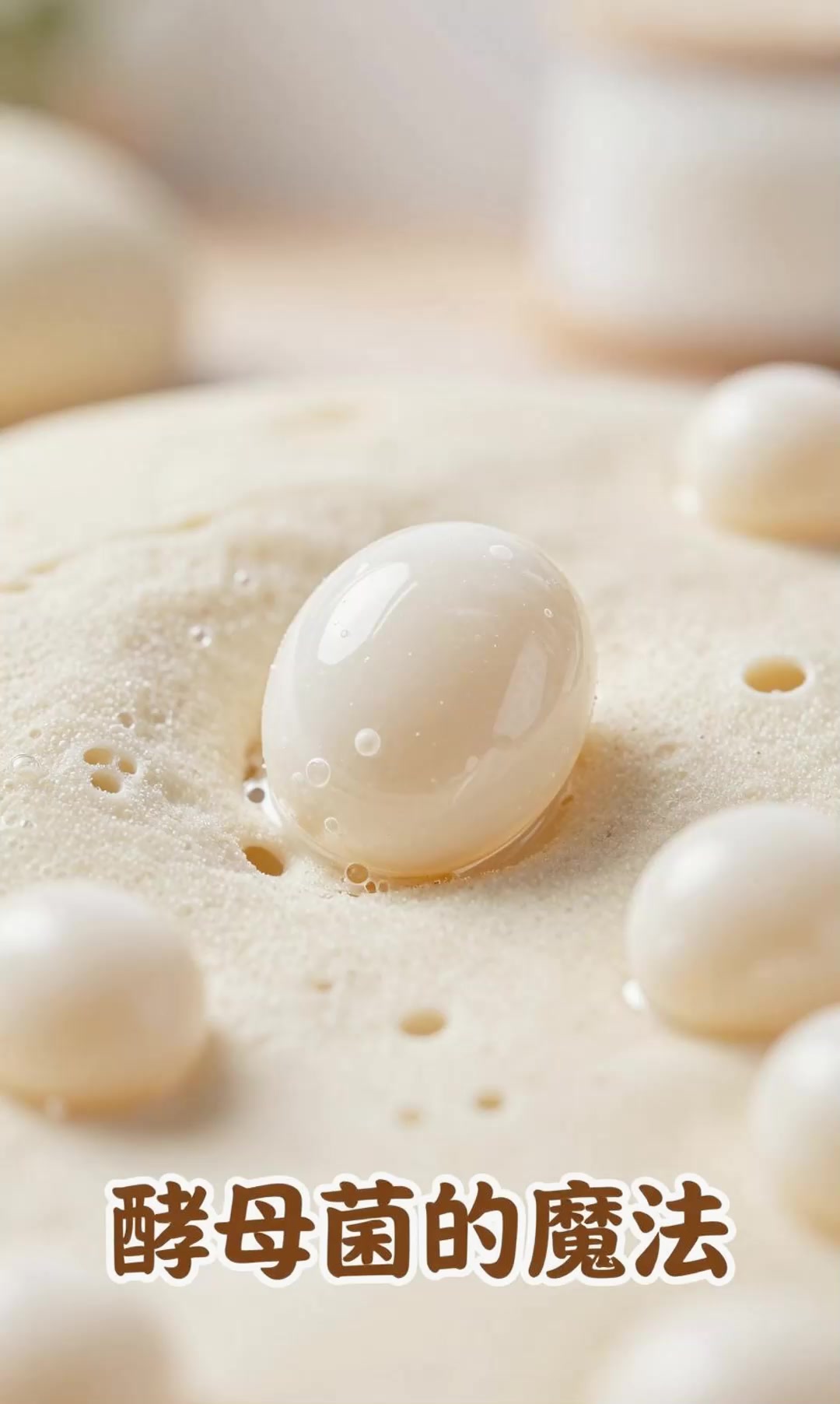 馒头发酵过程：酵母菌产生的二氧化碳。