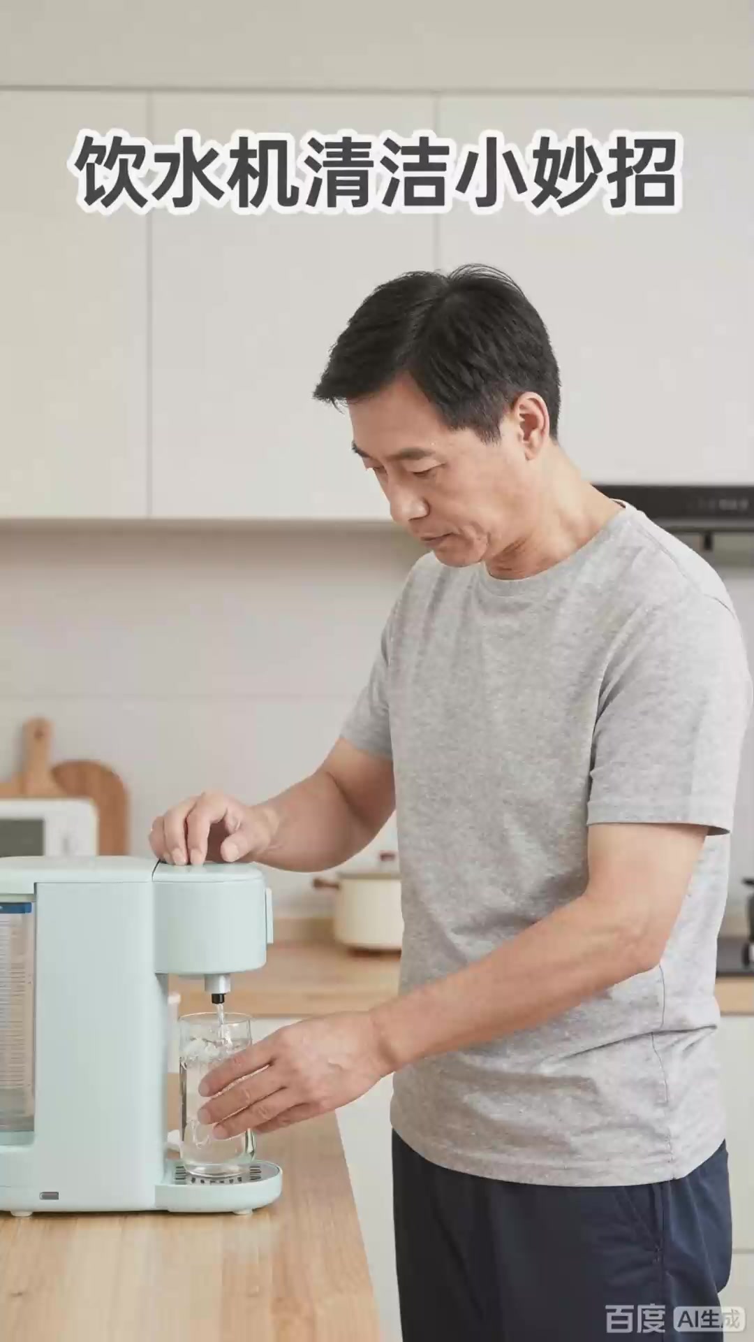 饮水机清洁！白醋清洗，水垢全消除！