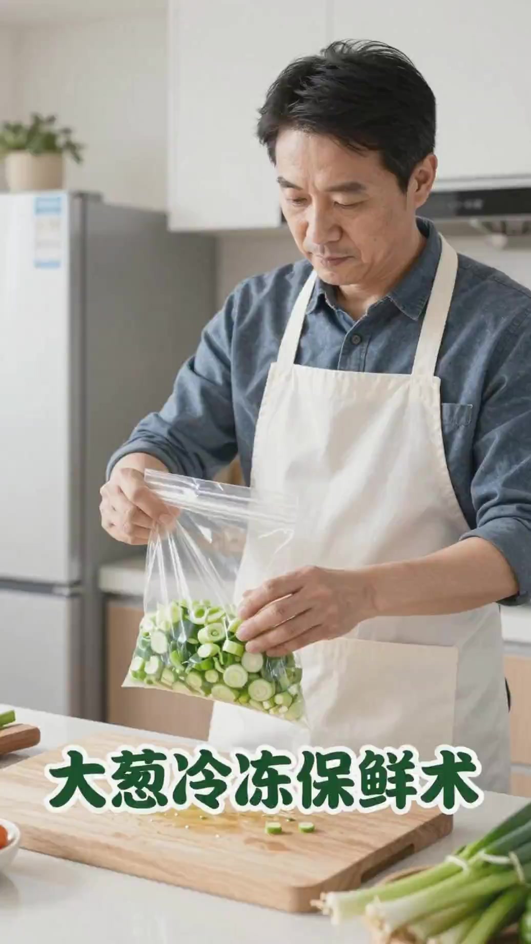 《没想到！大葱冷冻保存法，切段分装冷冻长期锁住鲜味》