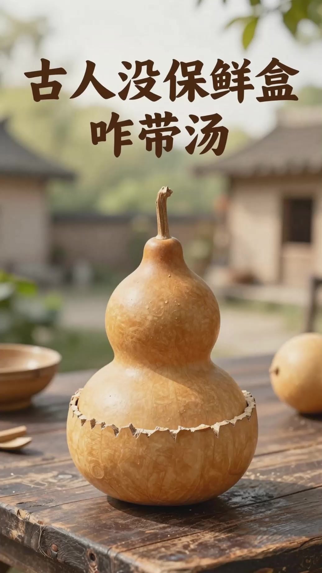 古代没有保鲜盒咋带汤？葫芦瓢制作法天然容器