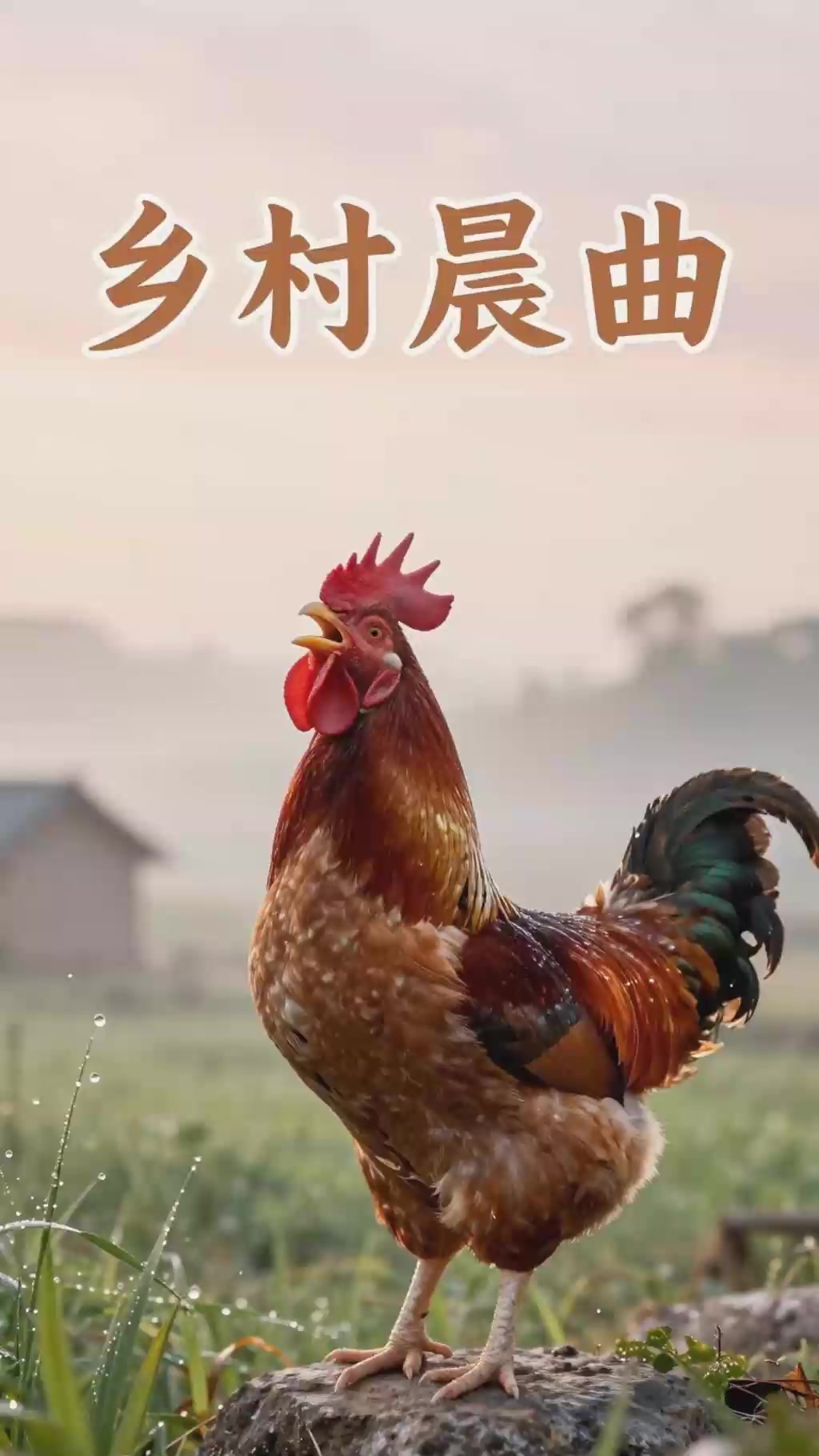 乡村鸡鸣声：清晨唤醒村庄自然声响！