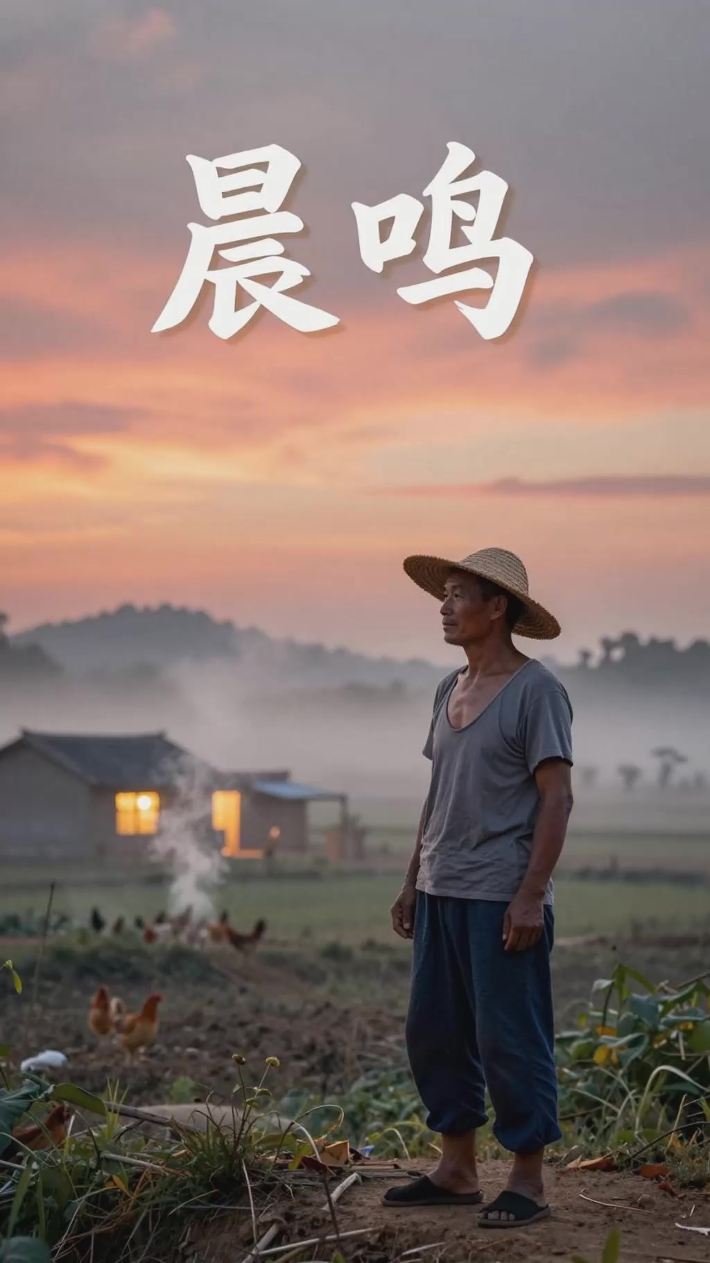 乡村清晨鸡鸣此起彼伏，村落唤醒万物的经典声响