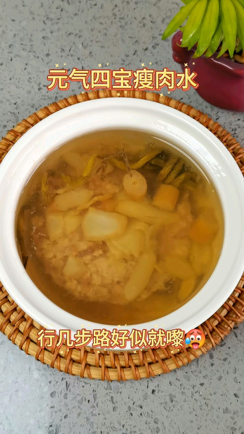 西洋参石斛瘦肉汁#食养 #广东靓汤 #元气四宝汤 #炖盅