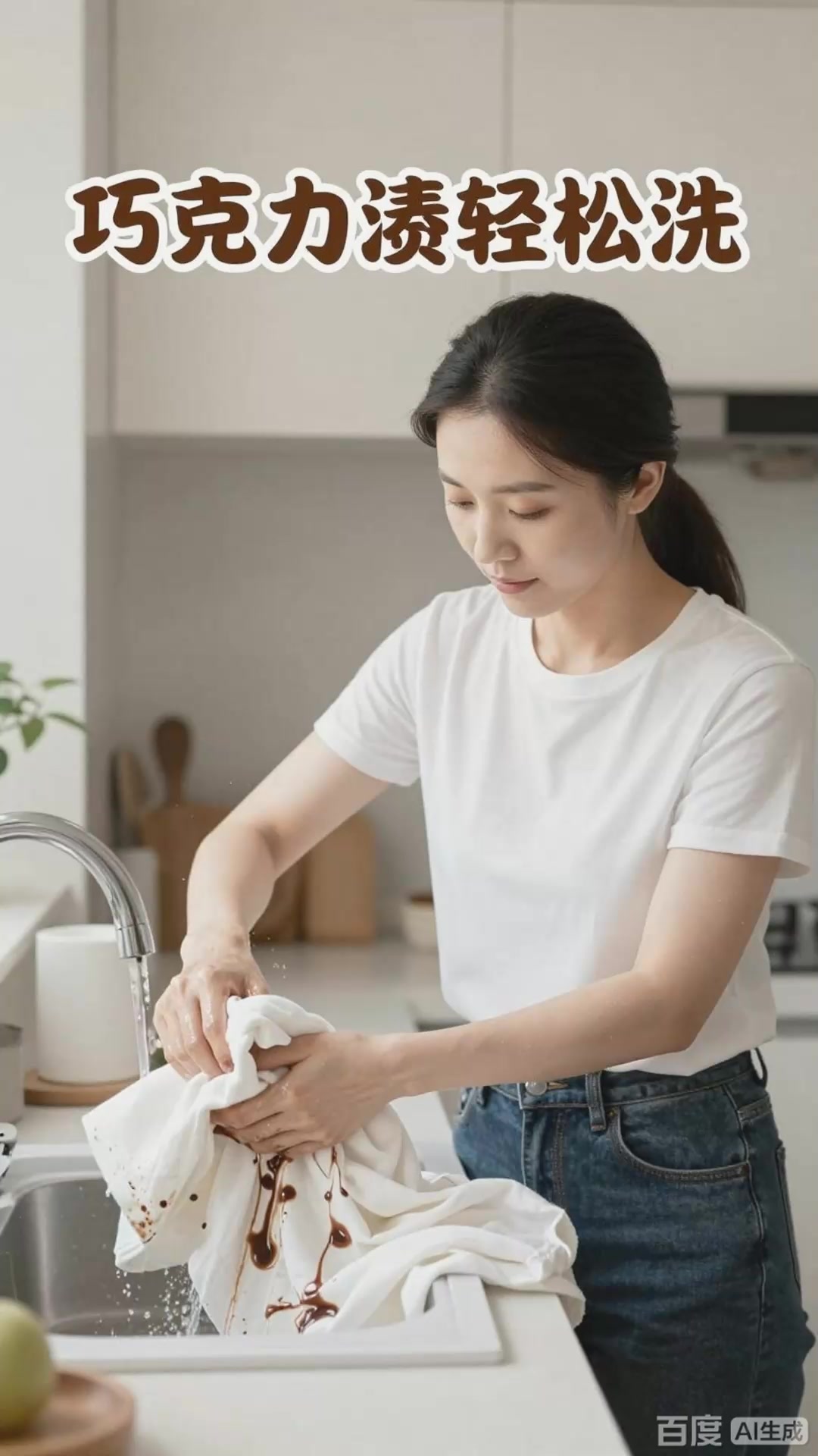衣服沾上巧克力渍?用温水清洗,不留痕迹