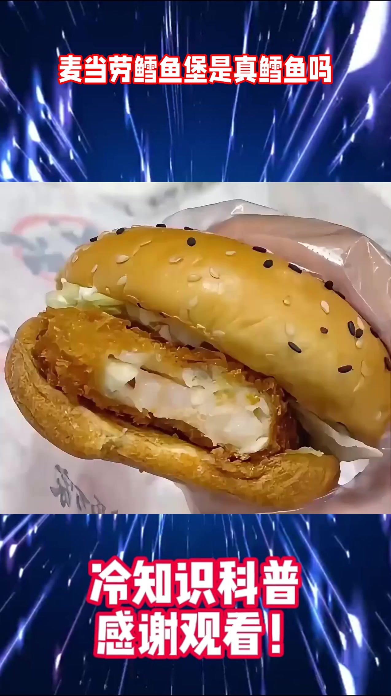 麦当劳鳕鱼堡是真鳕鱼吗？是真的但不是高档款