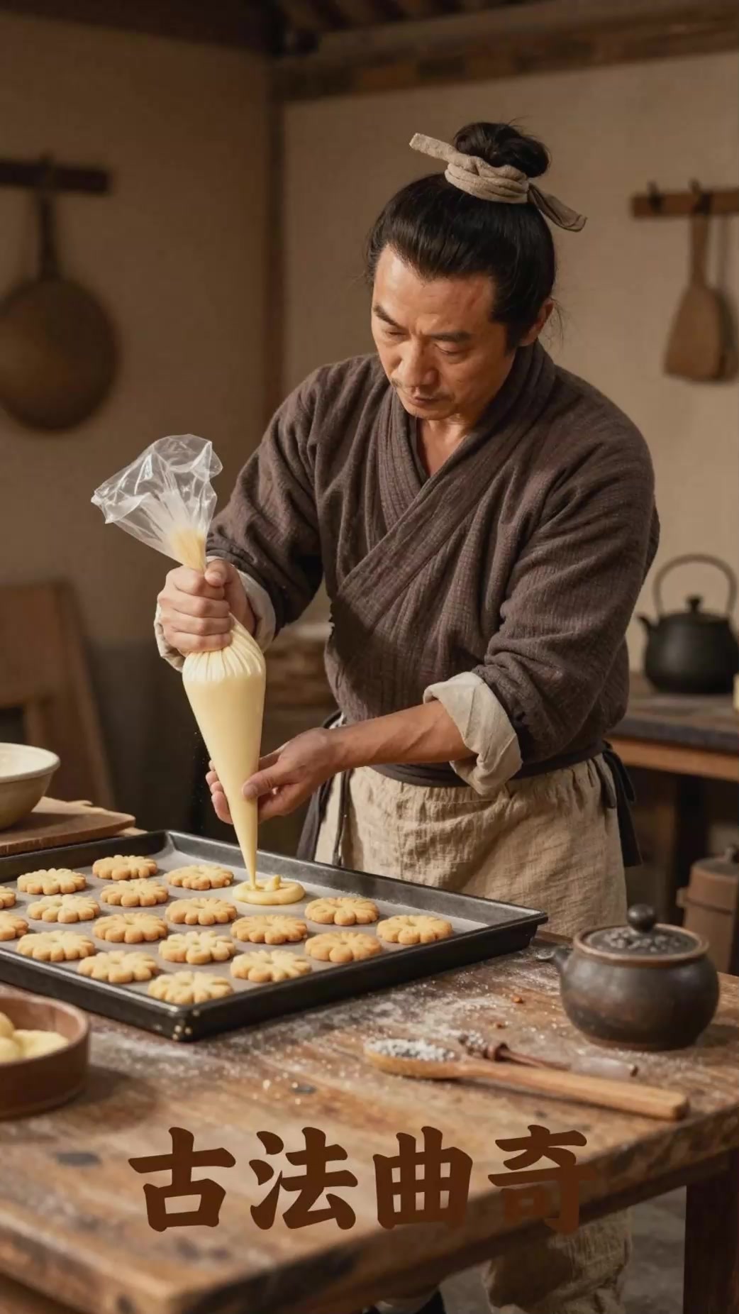 《古代没有裱花嘴咋做曲奇？用裱花袋剪口法》