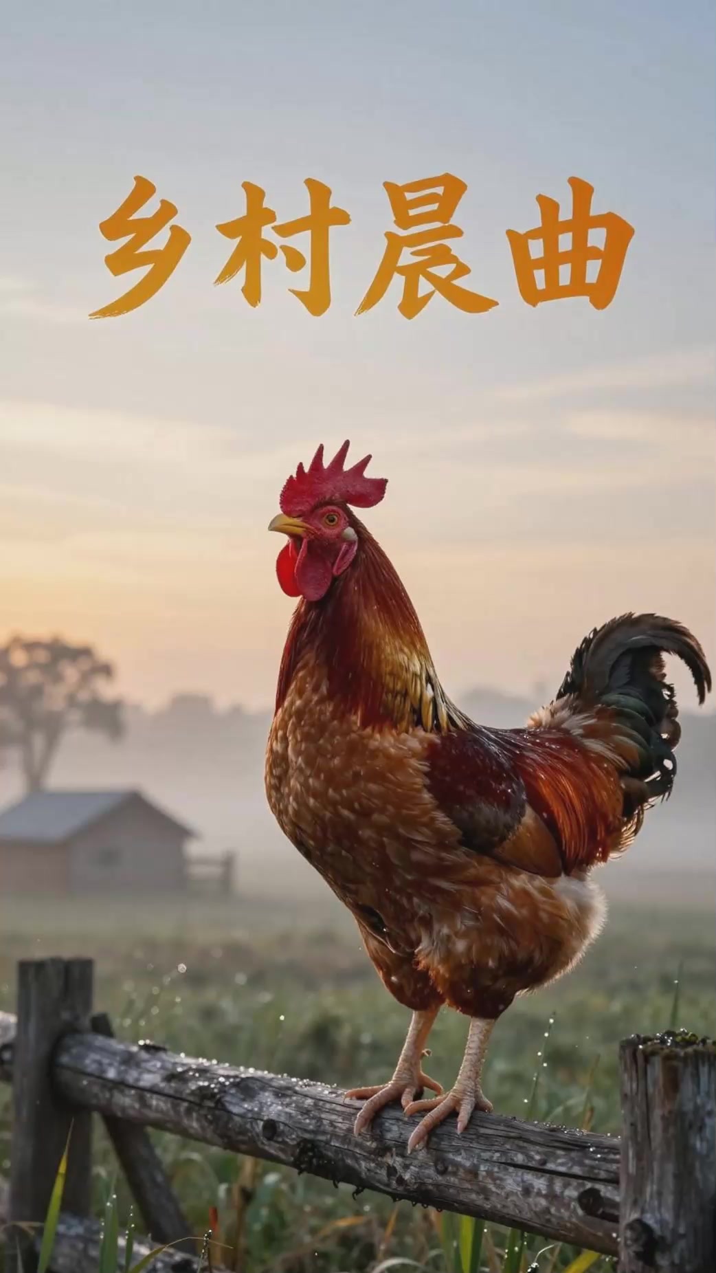 乡村清晨鸡鸣合奏，村落原生态自然声景鉴赏！