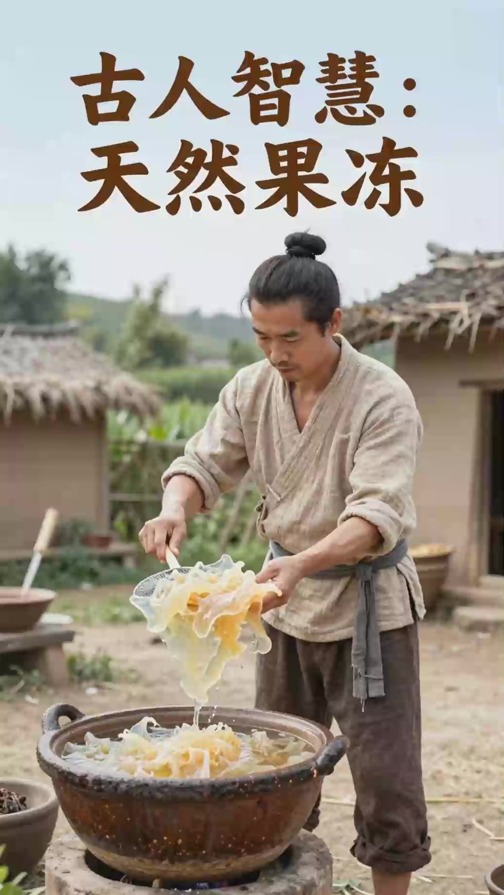 古人如何做果冻？石花菜熬煮成冻零添加。