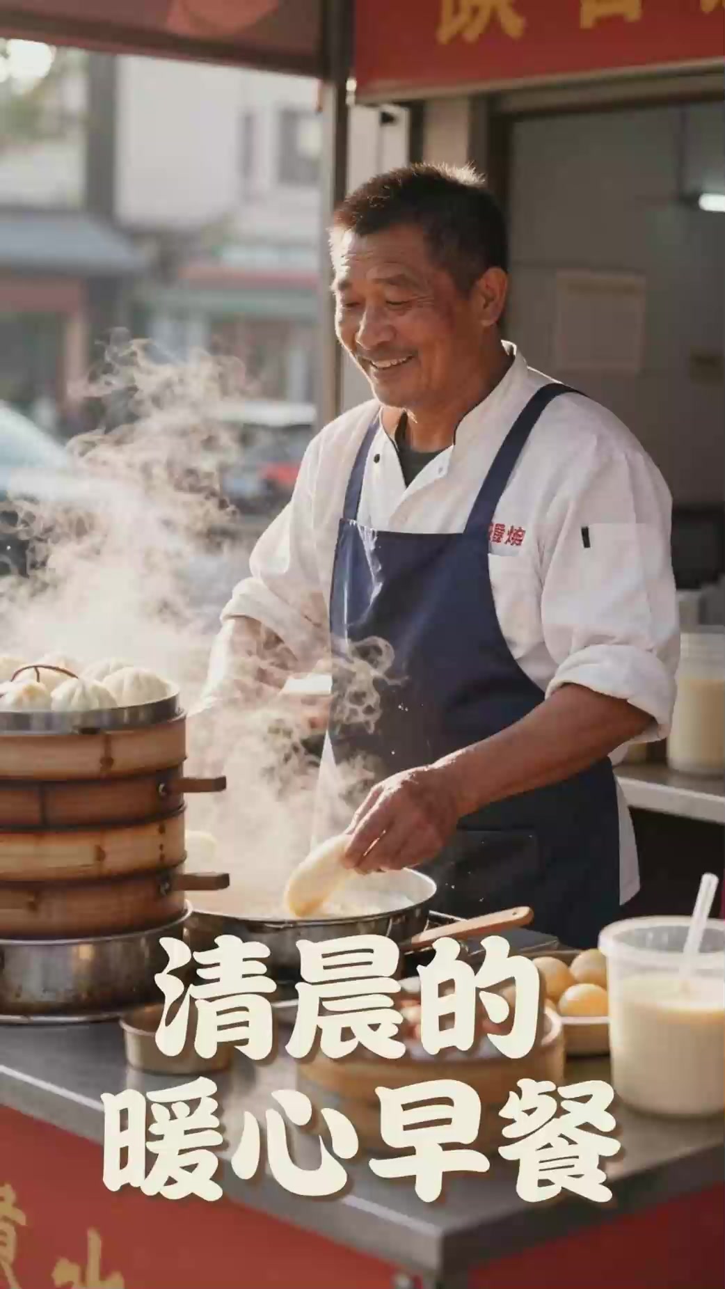 《清晨早餐店打包，烟火清晨的便捷声响》