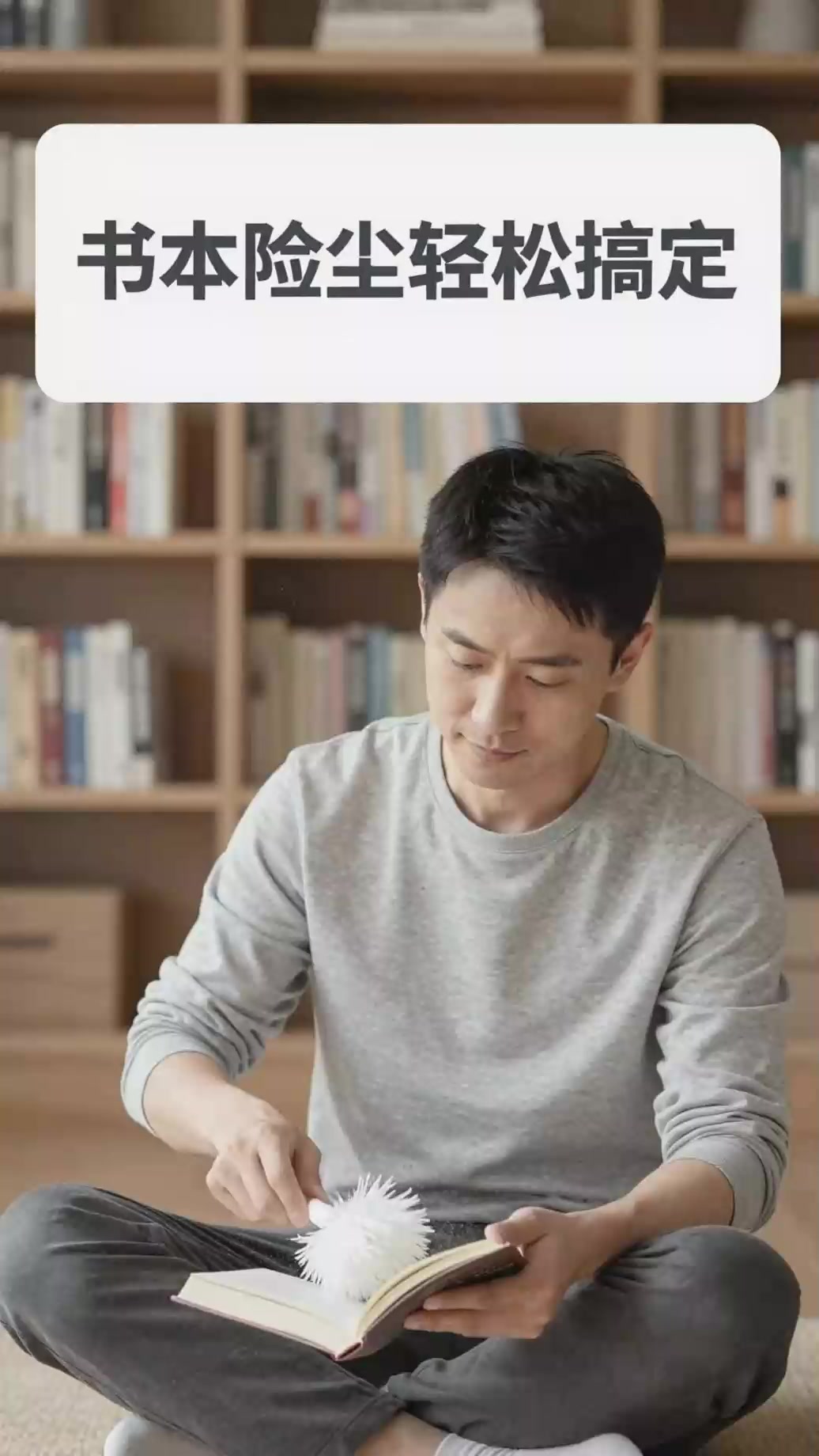 书本除尘?鸡毛掸子,轻扫灰尘