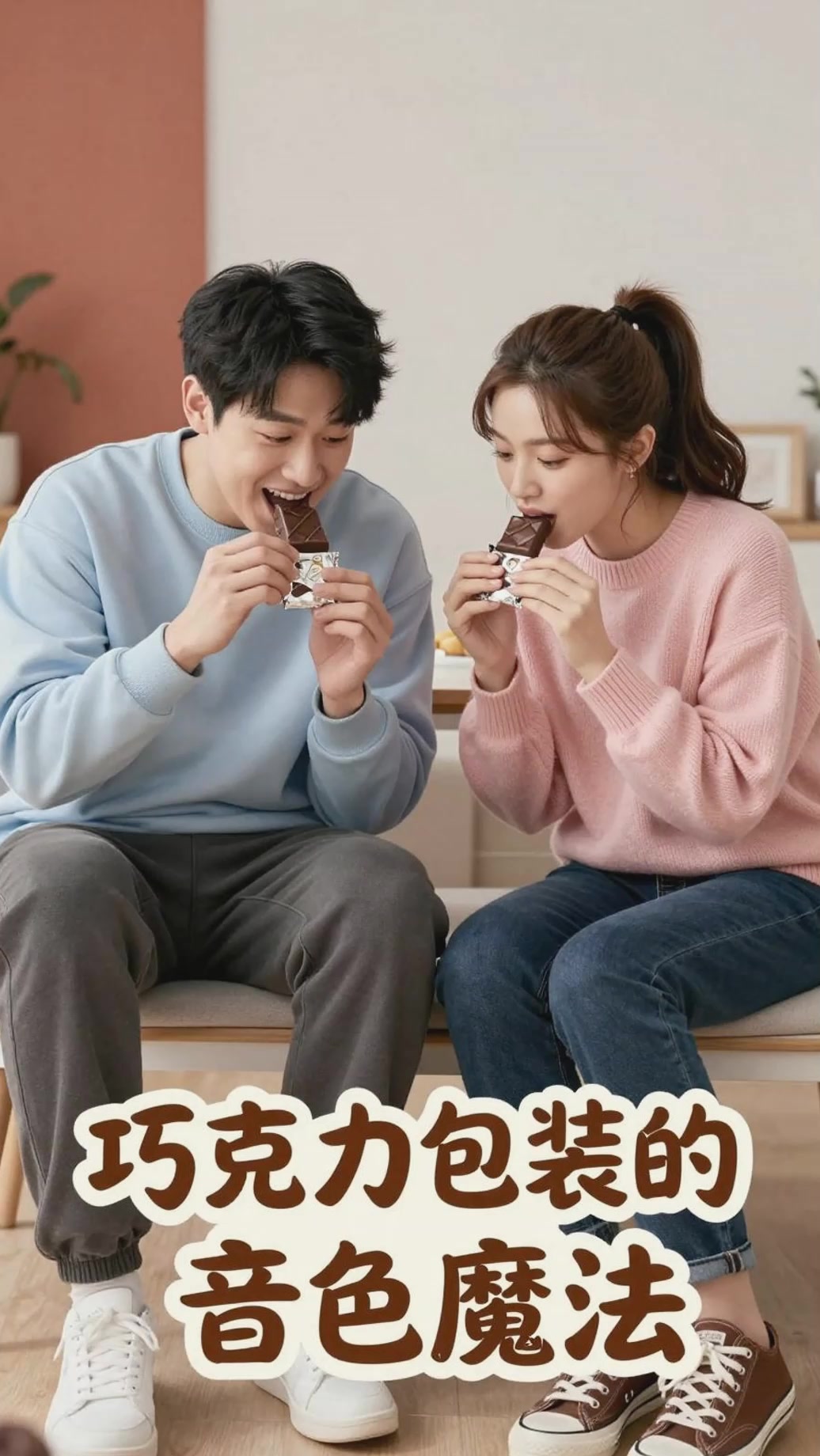 撕开巧克力包装纸,锡纸与塑料纸音色不同!