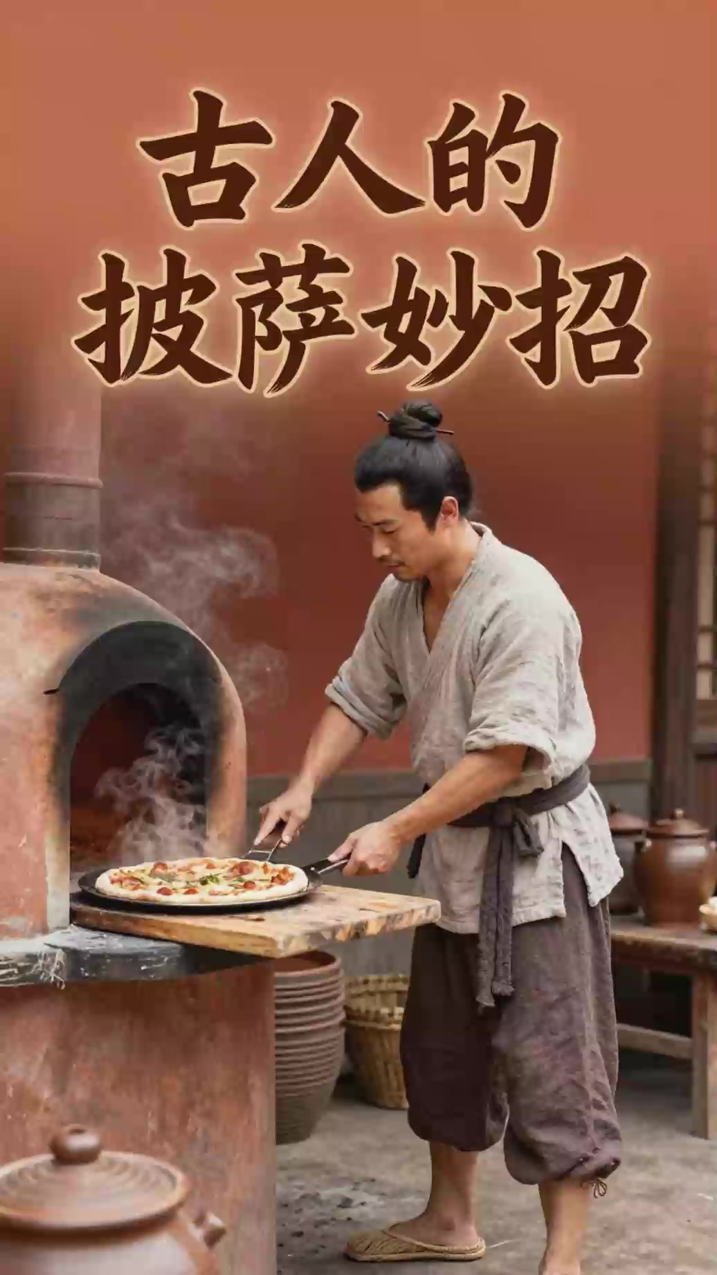 没有披萨铲古人咋取出？烤盘直接滑出法用砧板接！