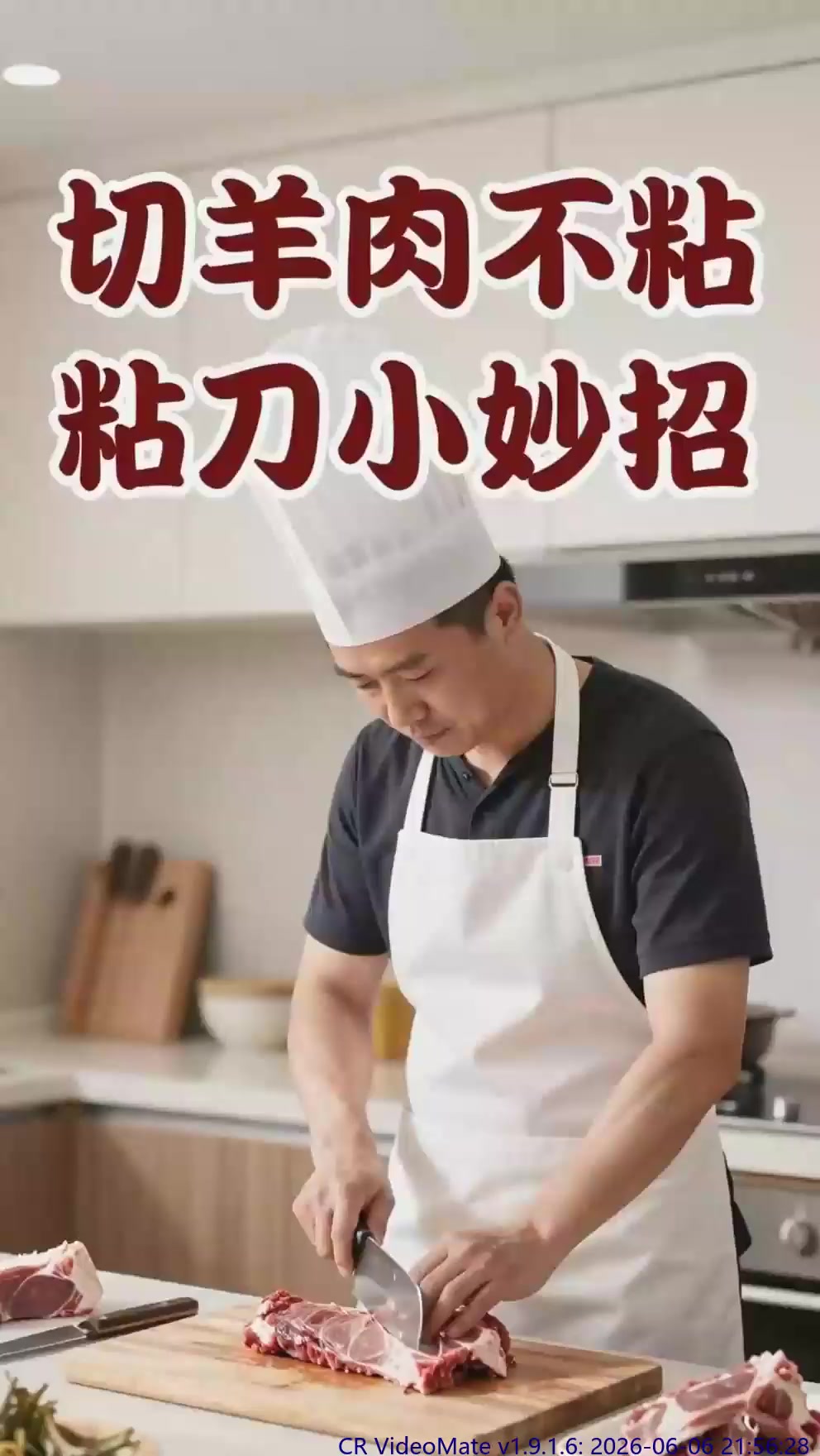 切羊肉不粘连，放入冰箱微冻片刻更好下刀。