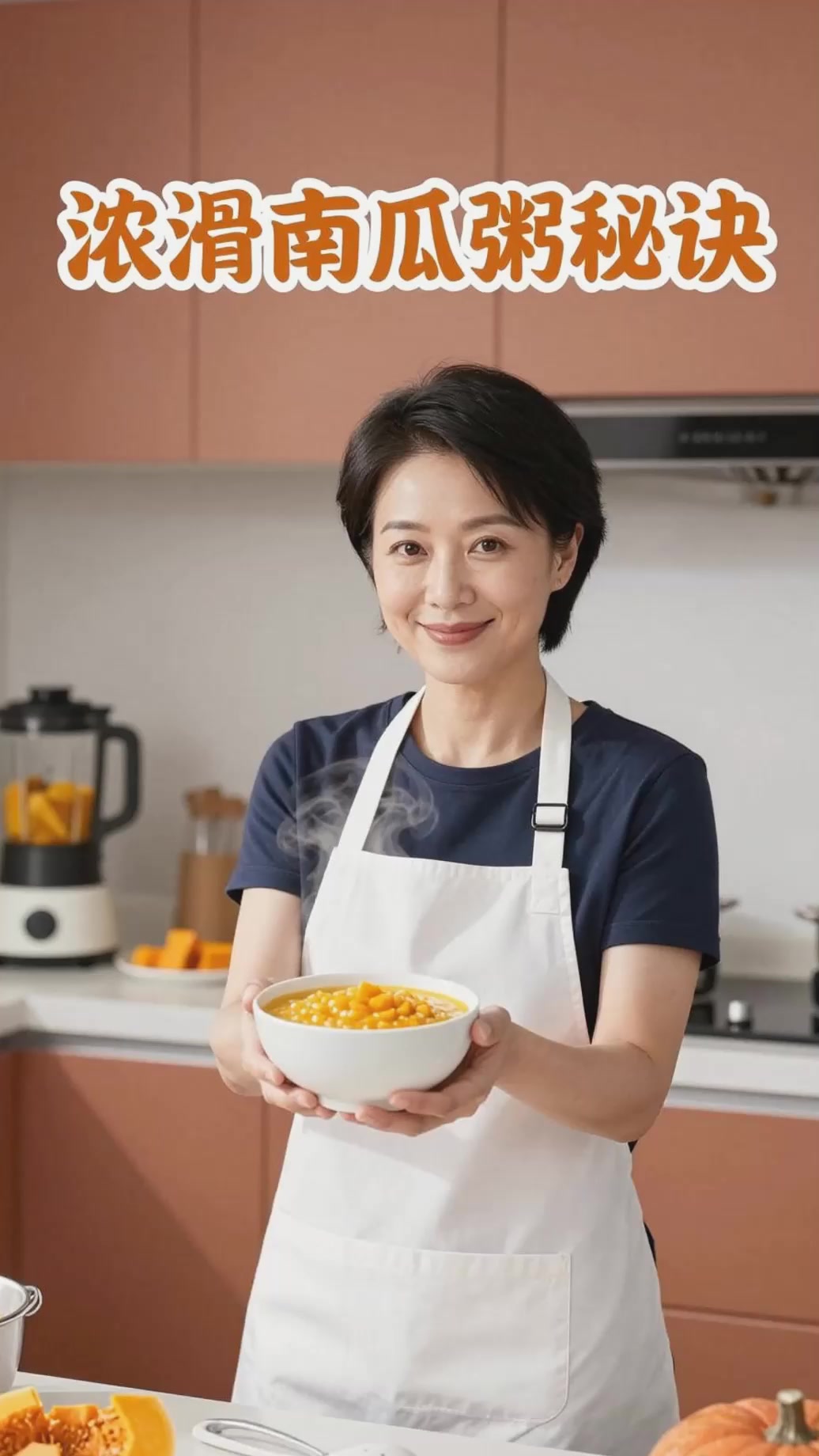 南瓜粥熬制浓稠顺滑？去皮切块破壁机打磨熬煮。