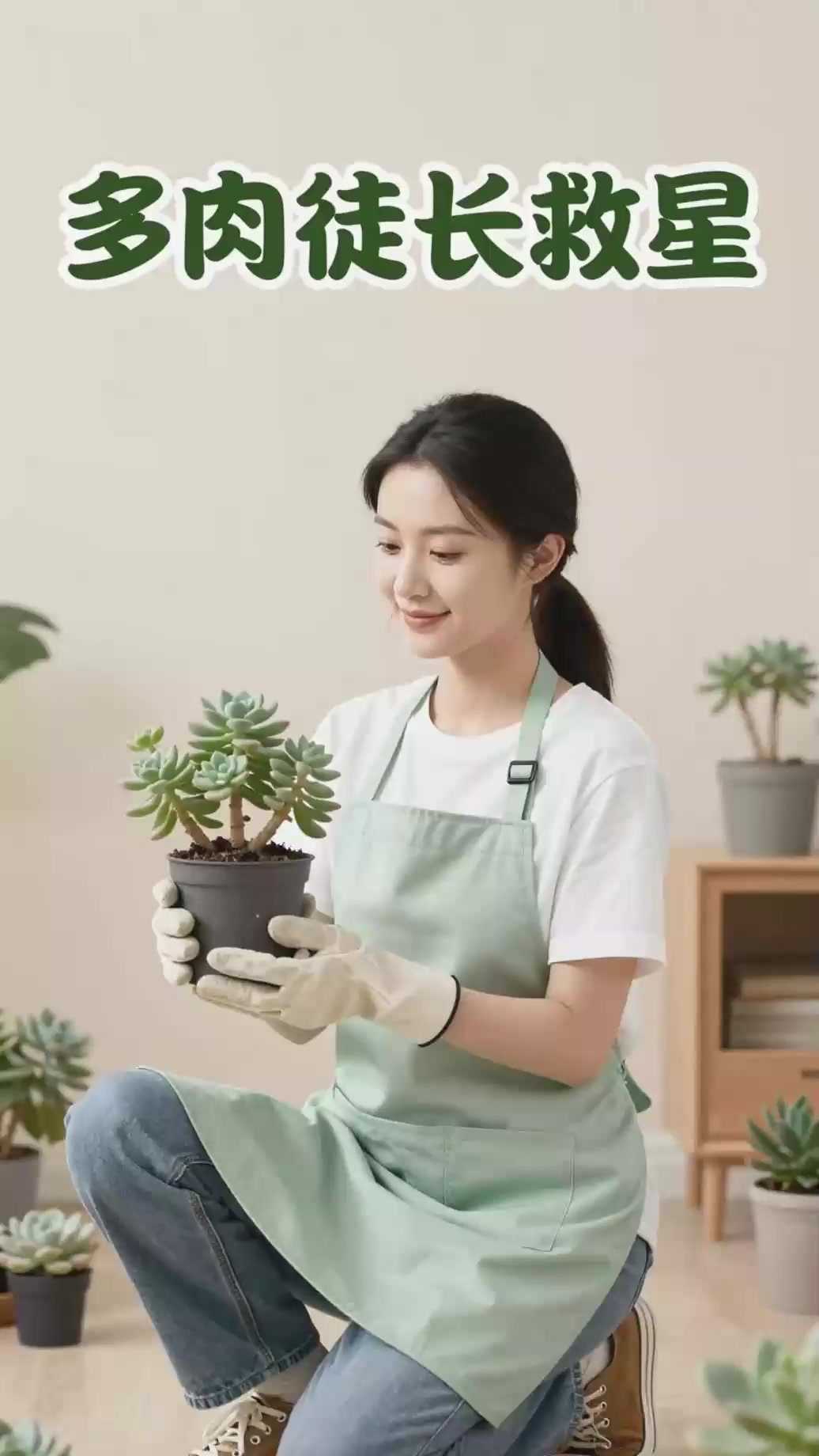 绿植养护术！多肉徒长难看，控水晒太阳恢复造型！